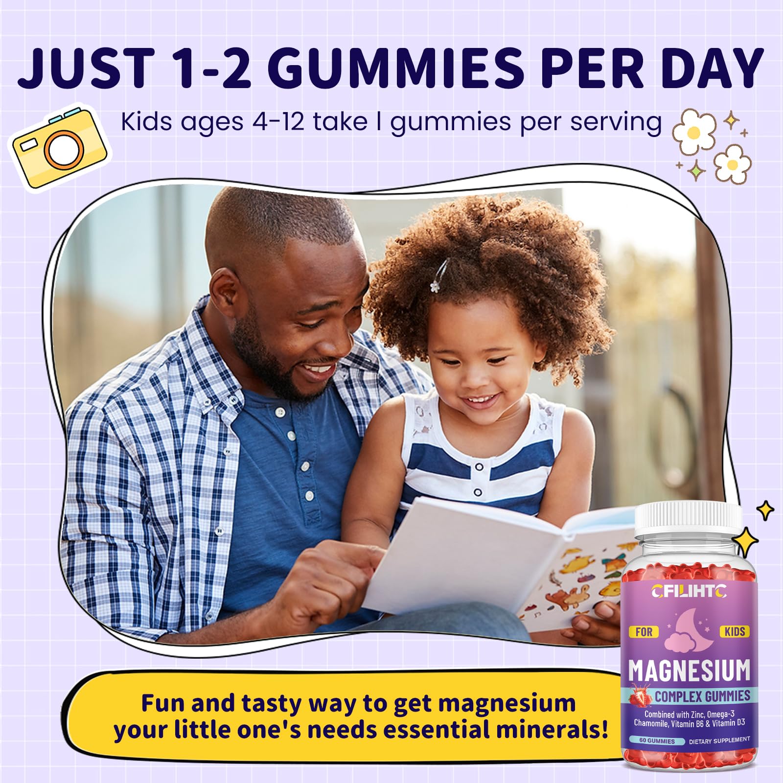 CFILIHTC Kids Magnesium Gummies showing bear shape