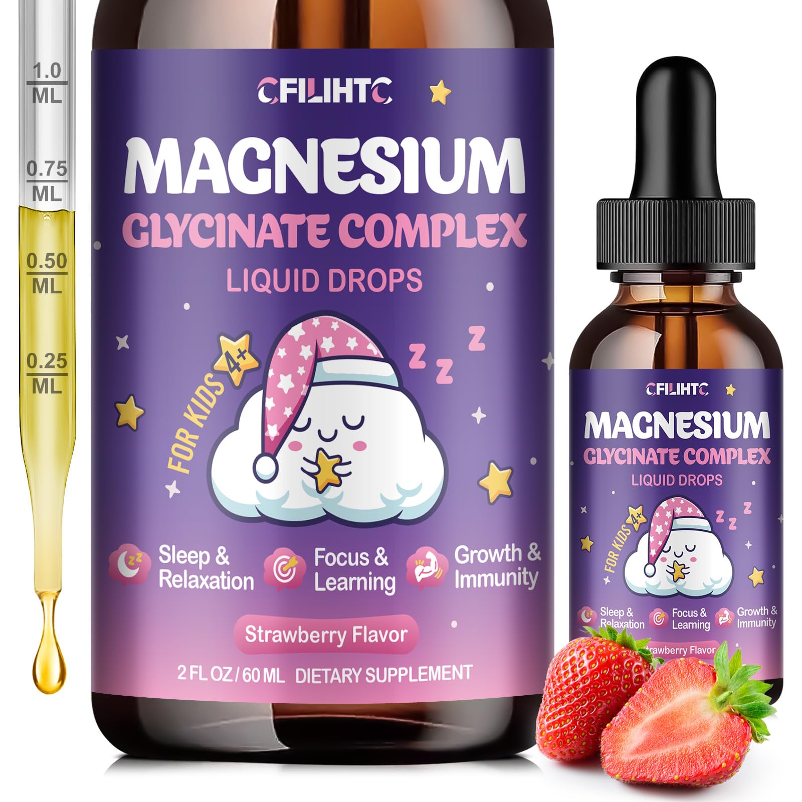 CFILIHTC Kids Magnesium Liquid Drops 200mg front view