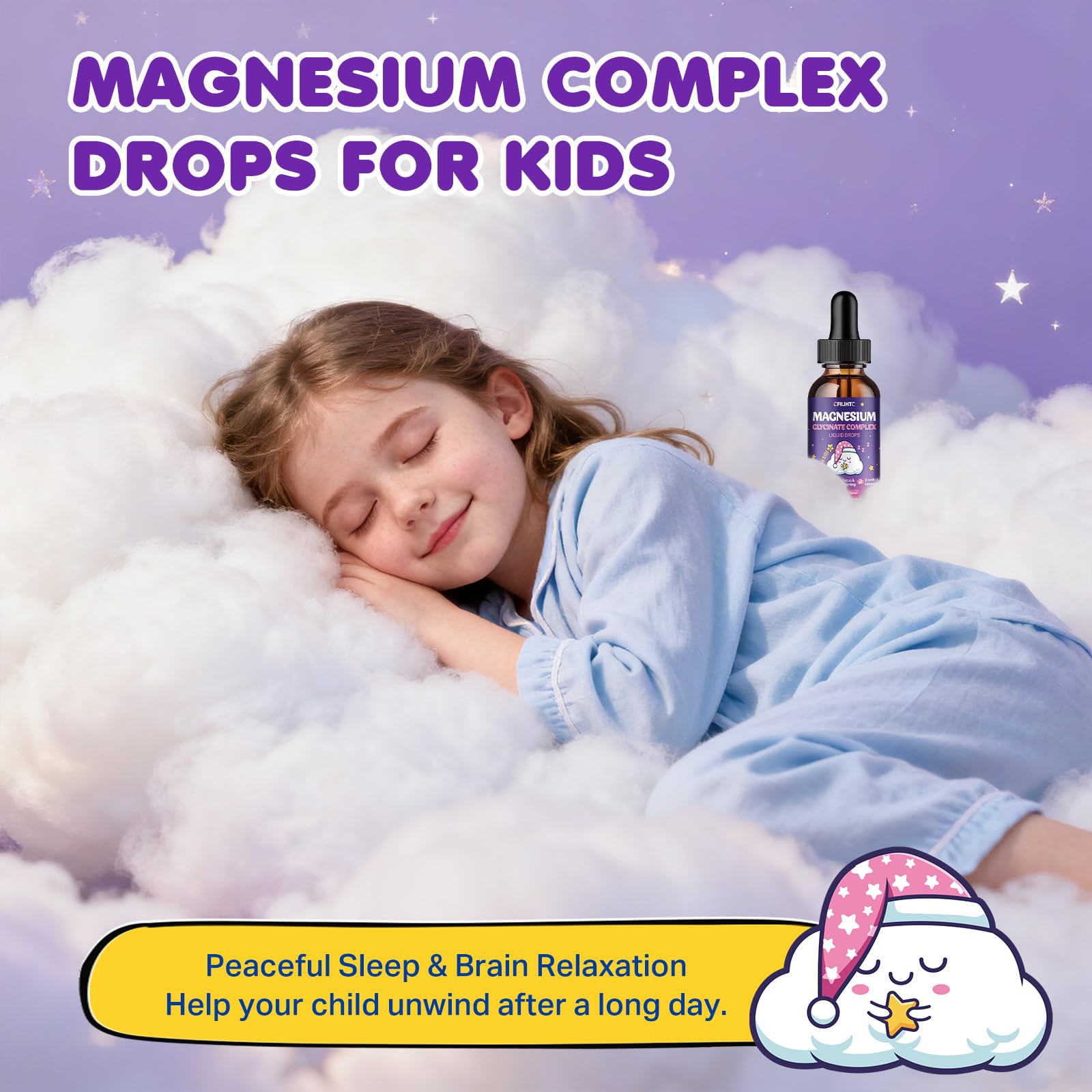 CFILIHTC Kids Magnesium Liquid Drops bottle back view