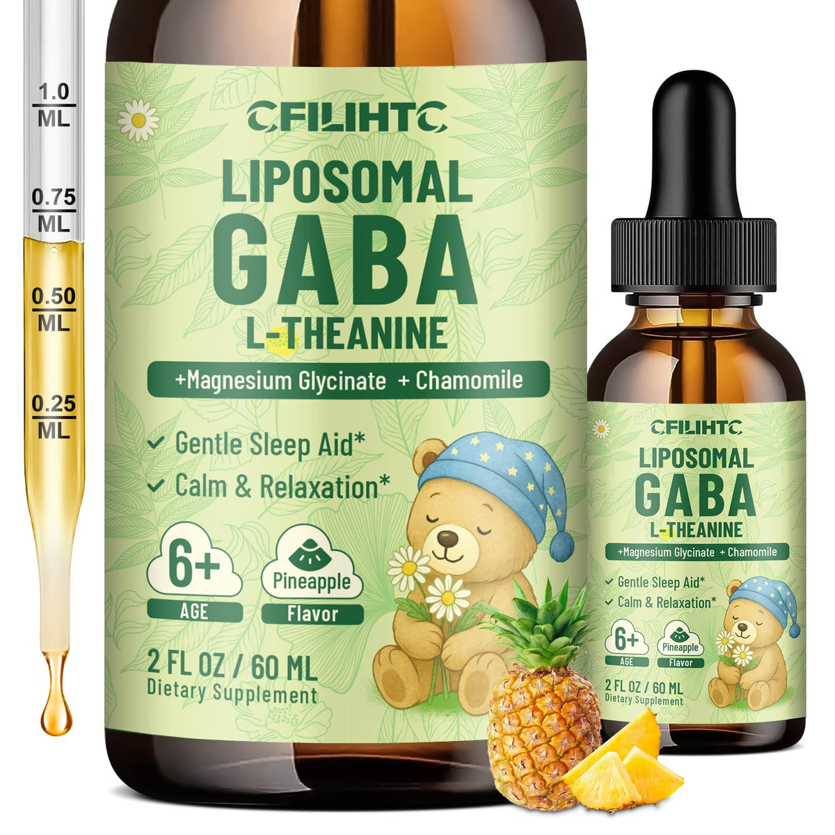 CFILIHTC Liposomal GABA L-Theanine Drops front view