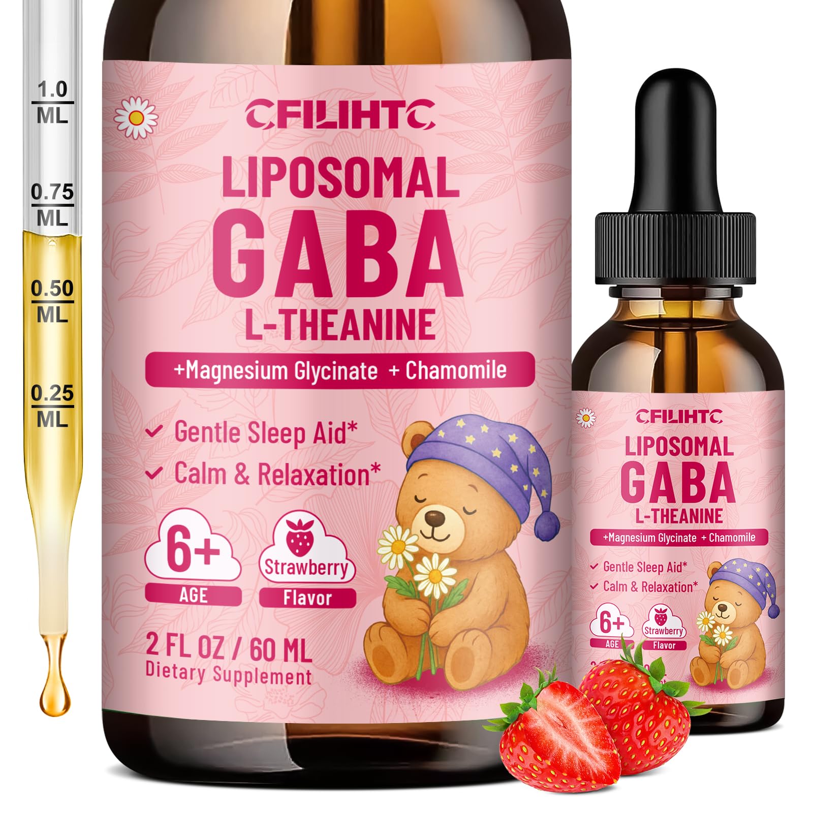 CFILIHTC Liposomal GABA L-Theanine Liquid Drops front view