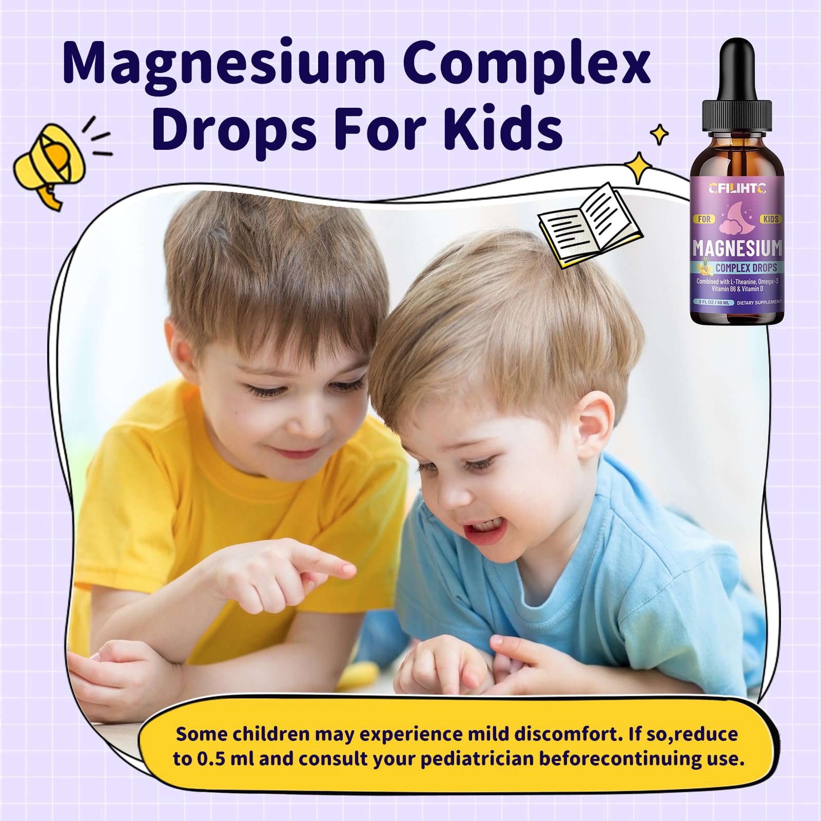 CFILIHTC Magnesium Glycinate Liquid Drops 299g side view