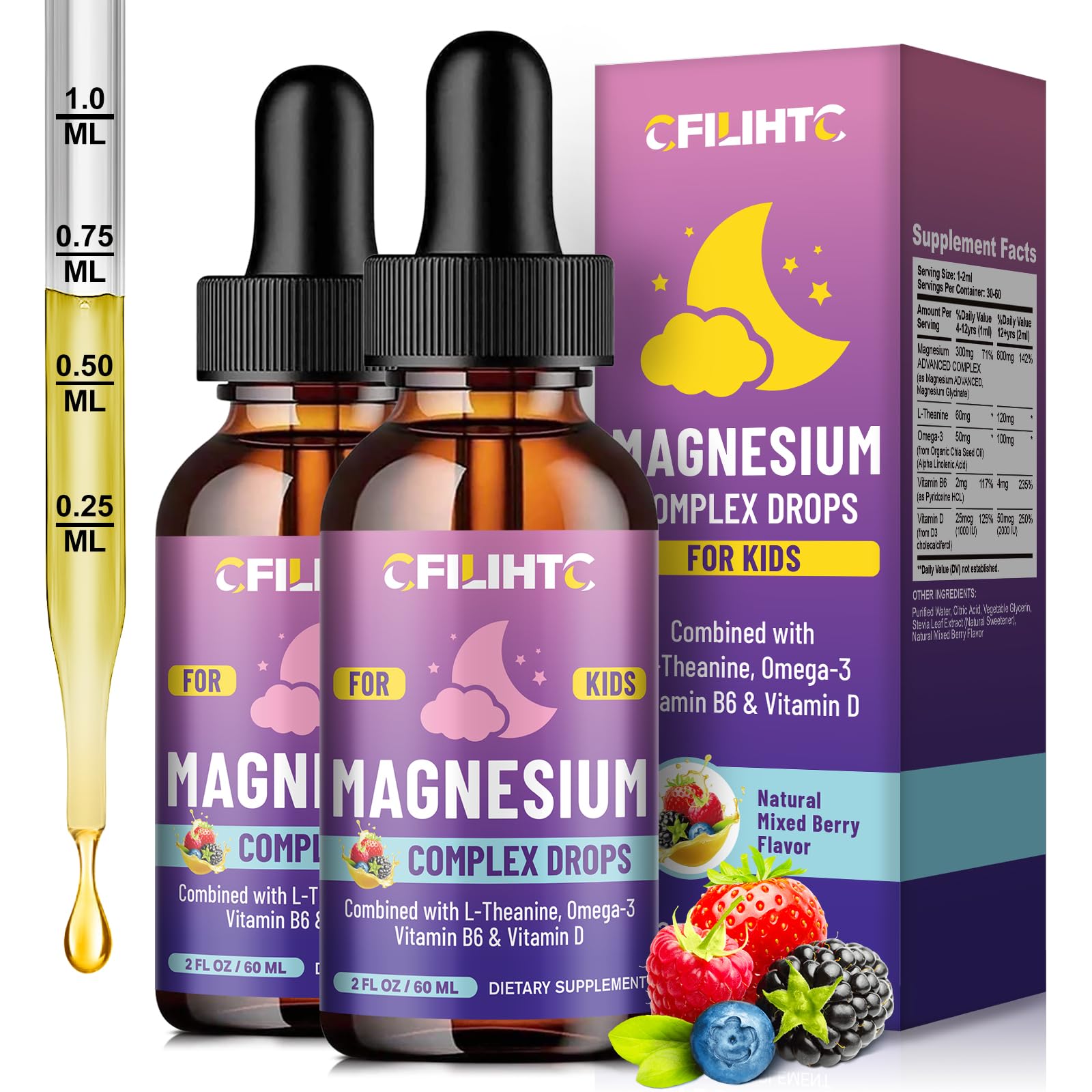 CFILIHTC Magnesium Glycinate Liquid Drops front view with label