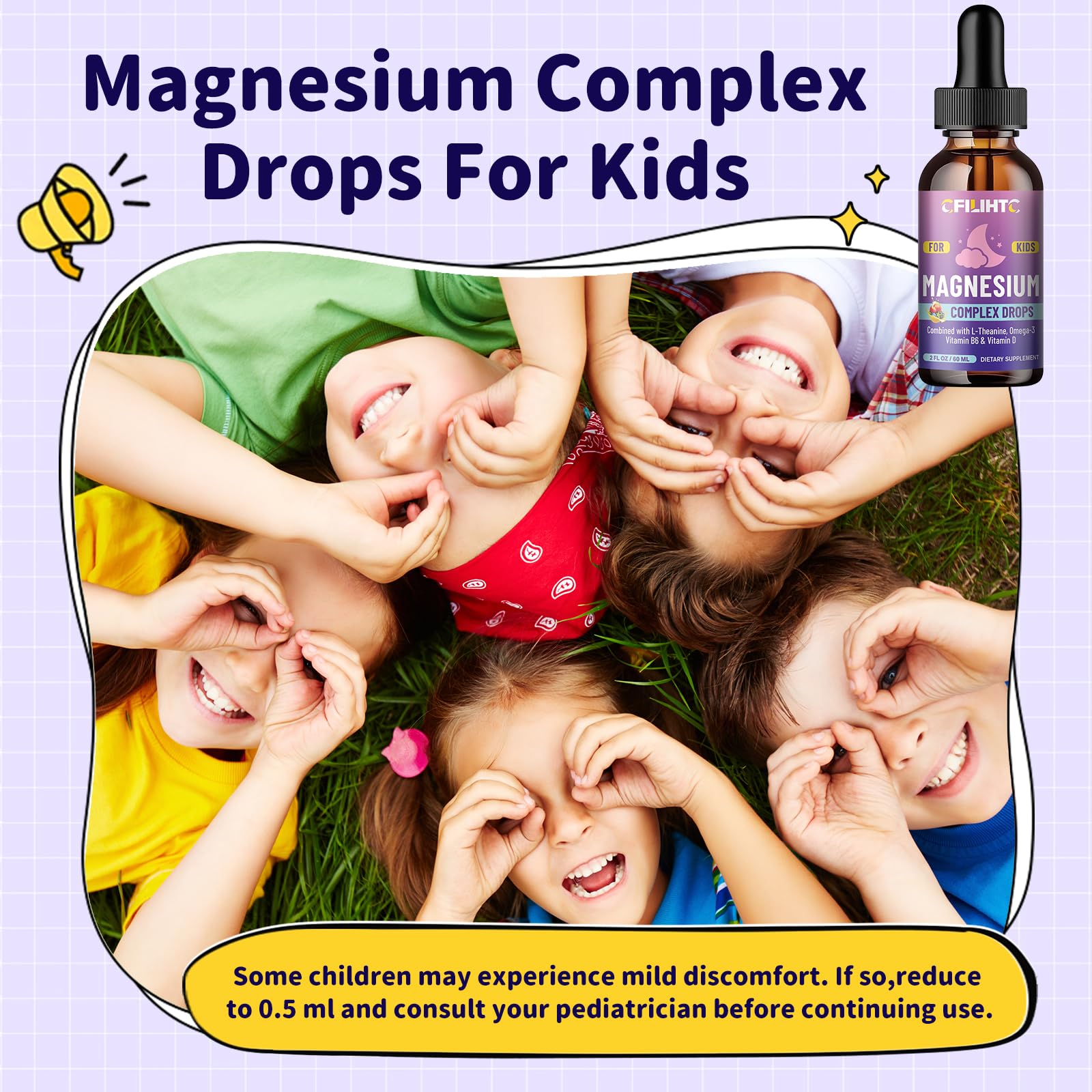 CFILIHTC Magnesium Glycinate Liquid Drops packaging side view