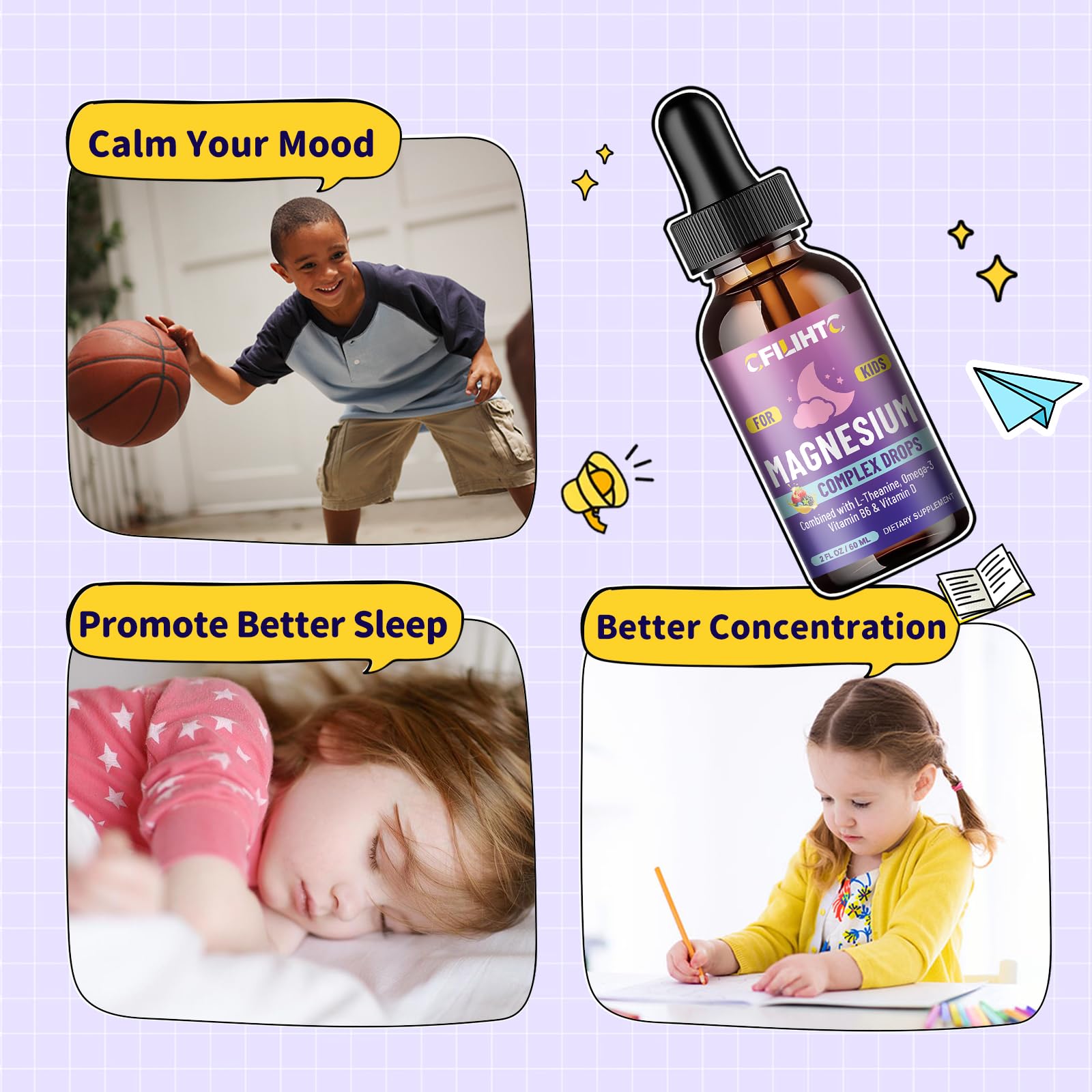 CFILIHTC Magnesium Glycinate Liquid Drops with measuring dropper
