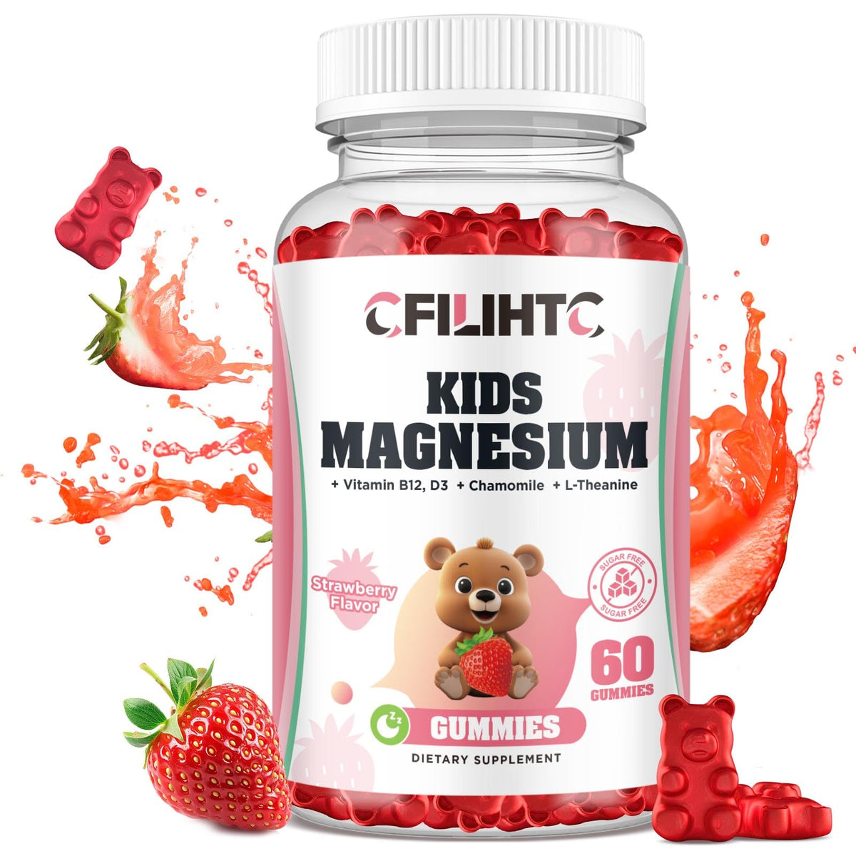 CFILIHTC Magnesium Gummies bottle front view