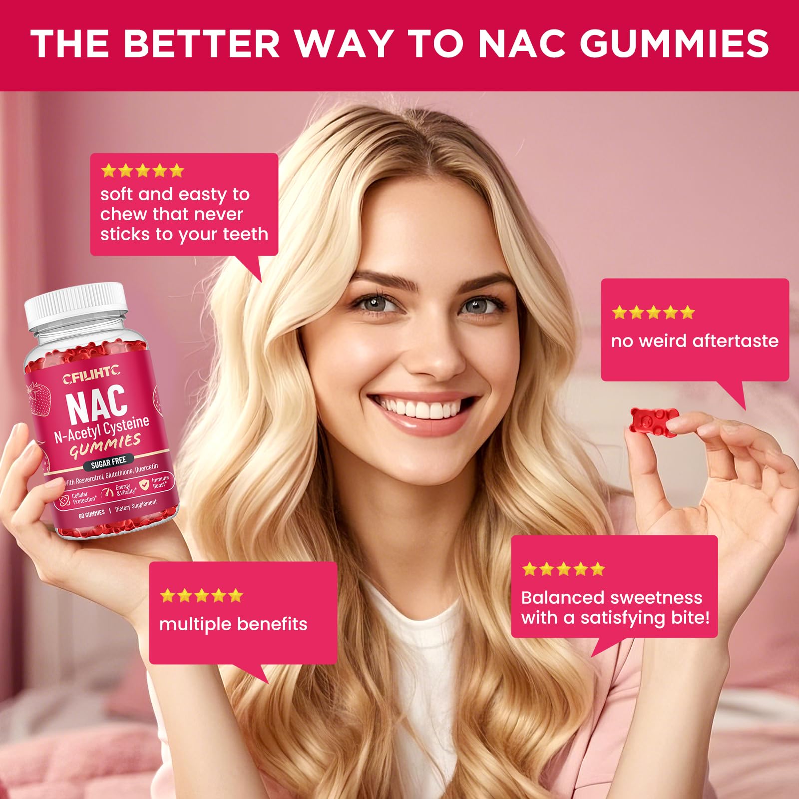 CFILIHTC NAC gummies on a kitchen counter