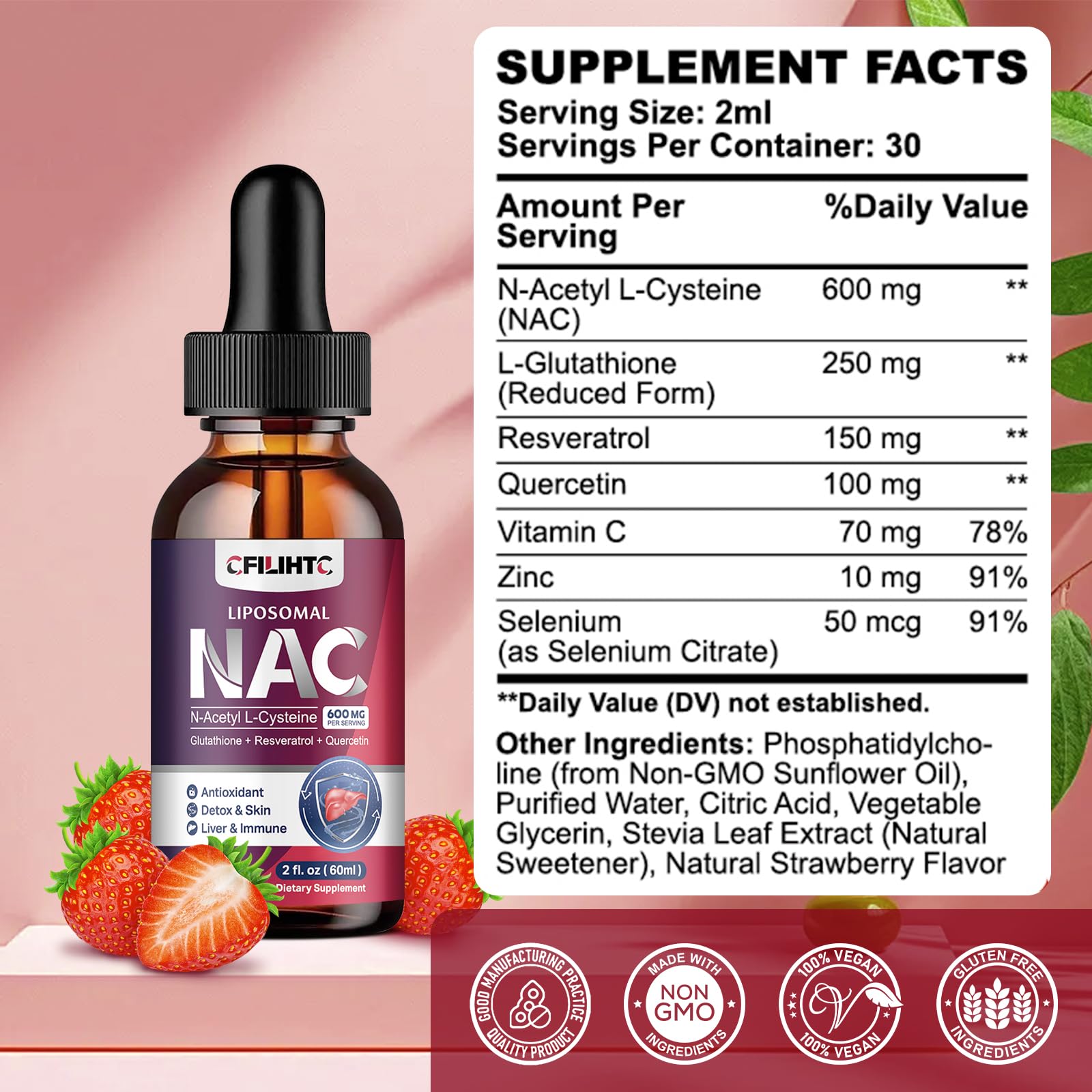 CFILIHTC NAC Liquid Drops 600mg with measuring dropper
