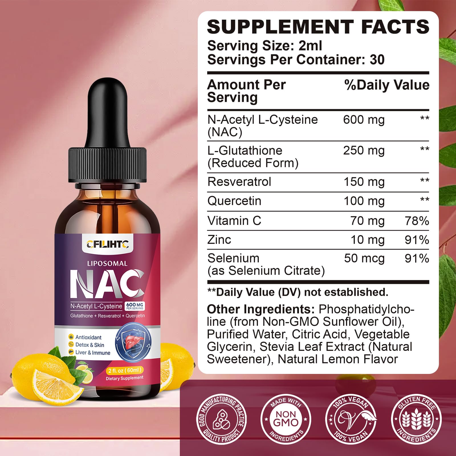 CFILIHTC NAC Supplement Liquid Drops 600mg lifestyle scene