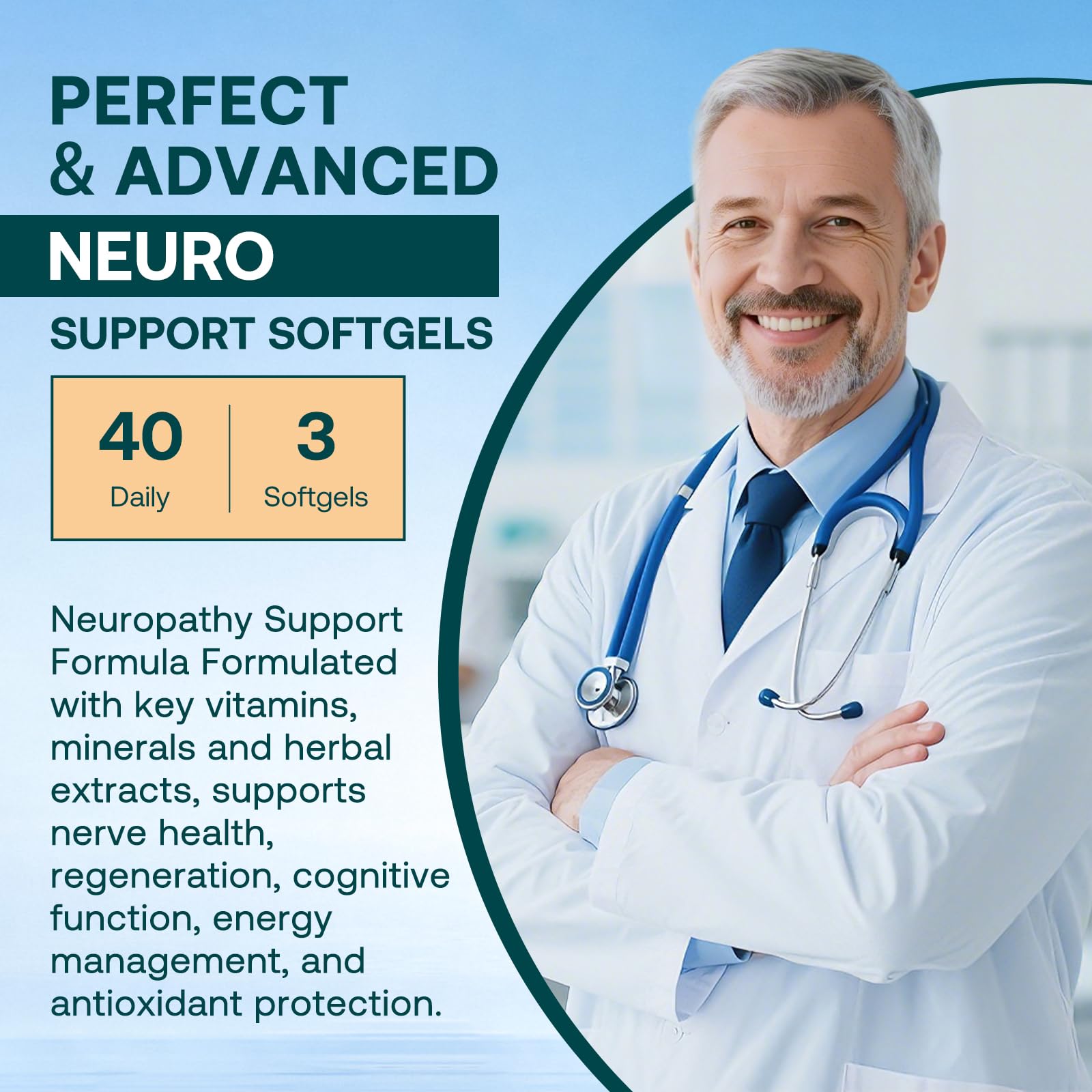 CFILIHTC Neuropathy Supplement softgels in hand