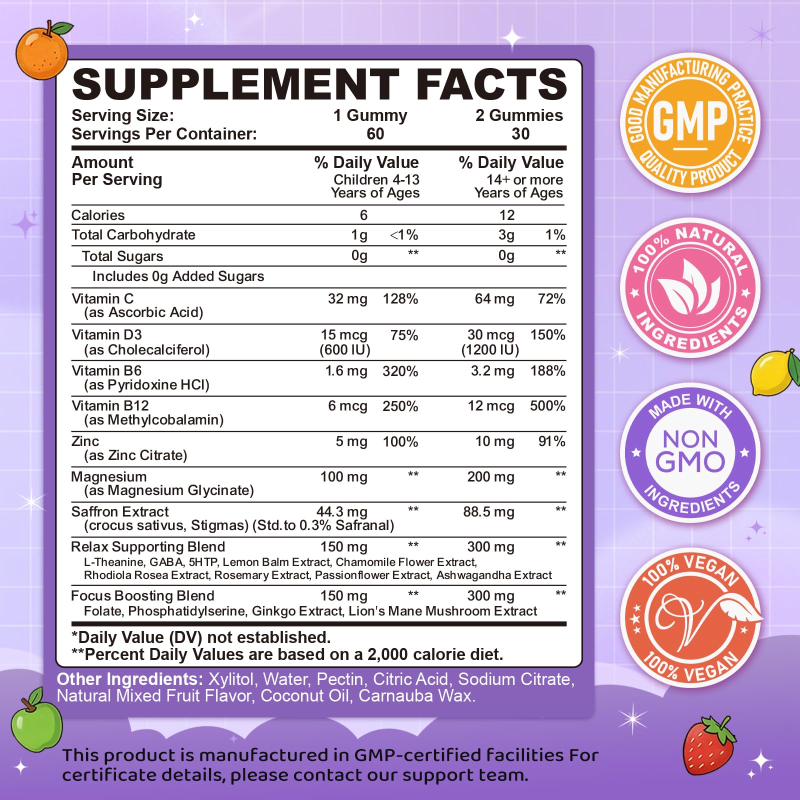CFILIHTC Saffron Gummies for Kids packaging
