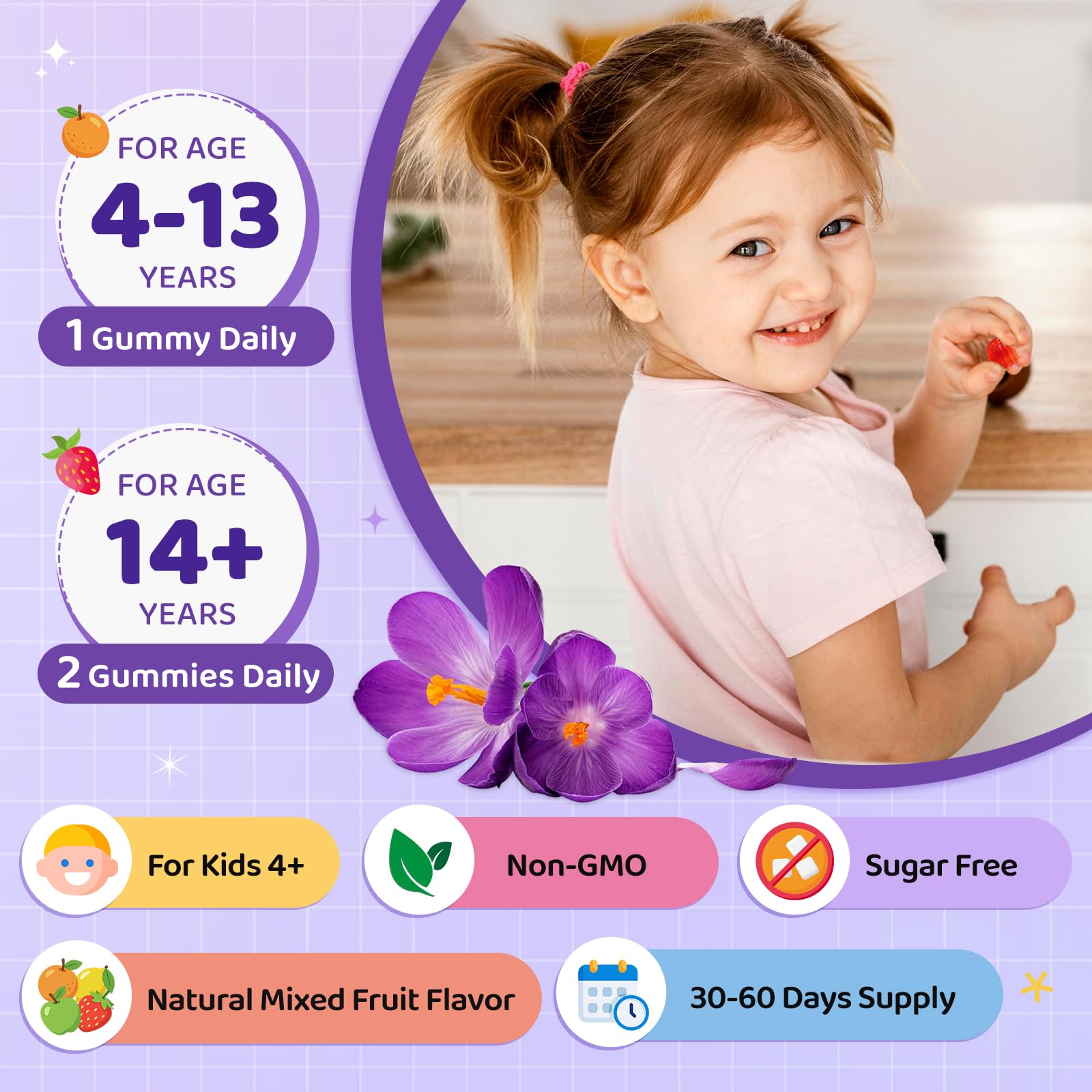 CFILIHTC Saffron Gummies for Kids with ingredients list
