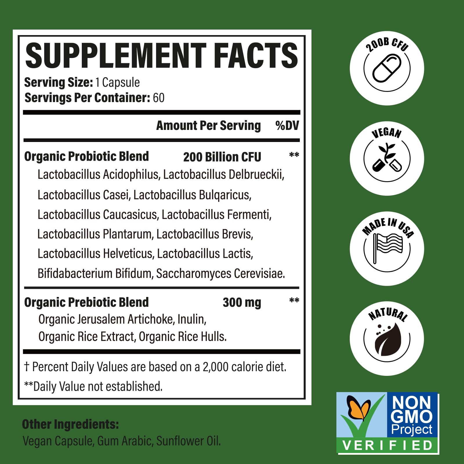 Cfuful Probiotics 200 Billion CFUs capsules on a wooden table