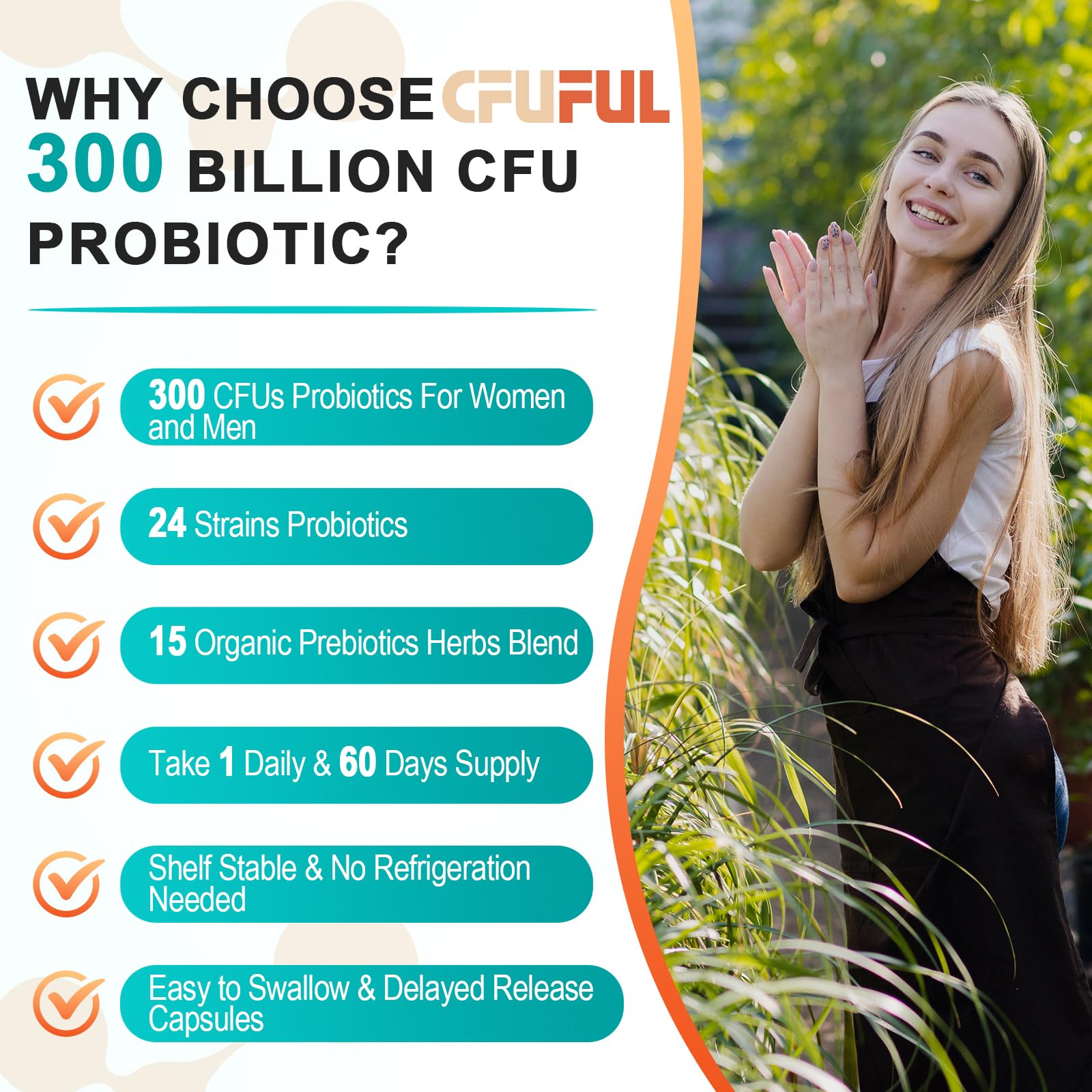 Cfuful Probiotics 300 Billion CFU capsule close-up