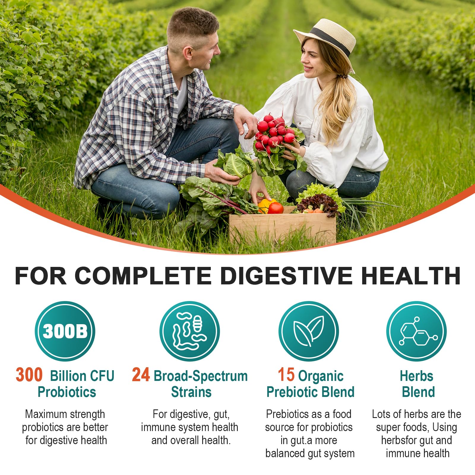 Cfuful Probiotics 300 Billion CFU Daily Supplement with a glass of water