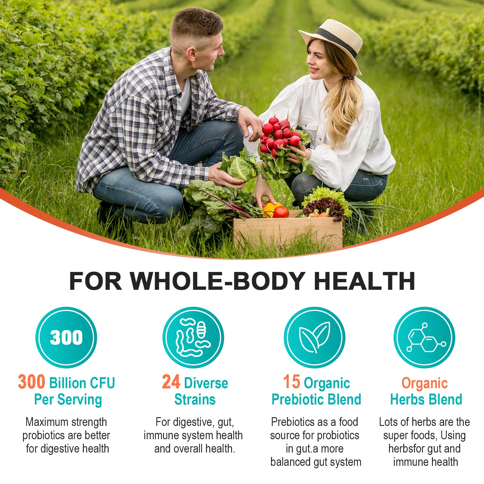 Cfuful Probiotics 300 Billion CFU supplement with measuring spoon