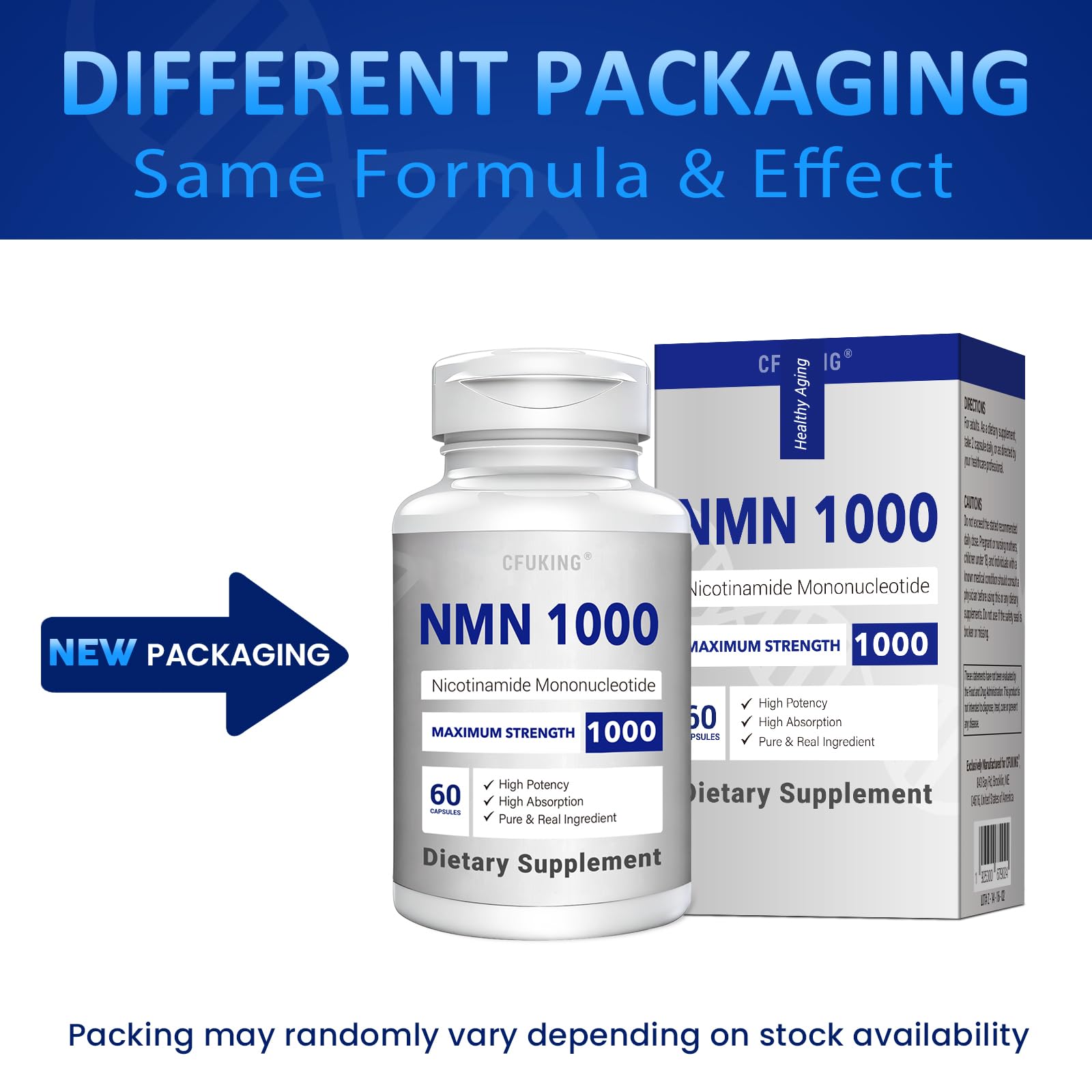 CFUKING NMN 1000MG Capsules opened with two capsules