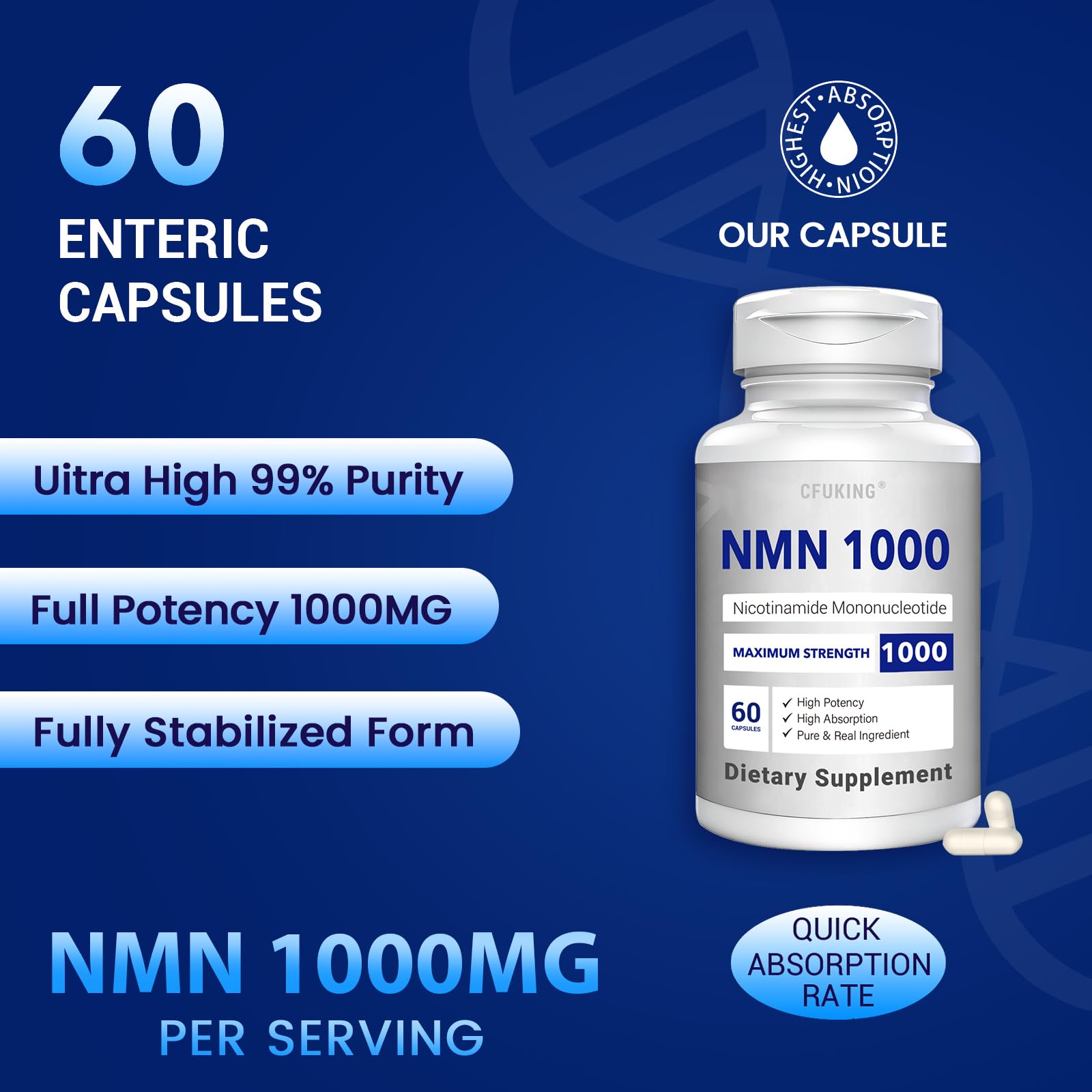 CFUKING NMN 1000MG Capsules packaging