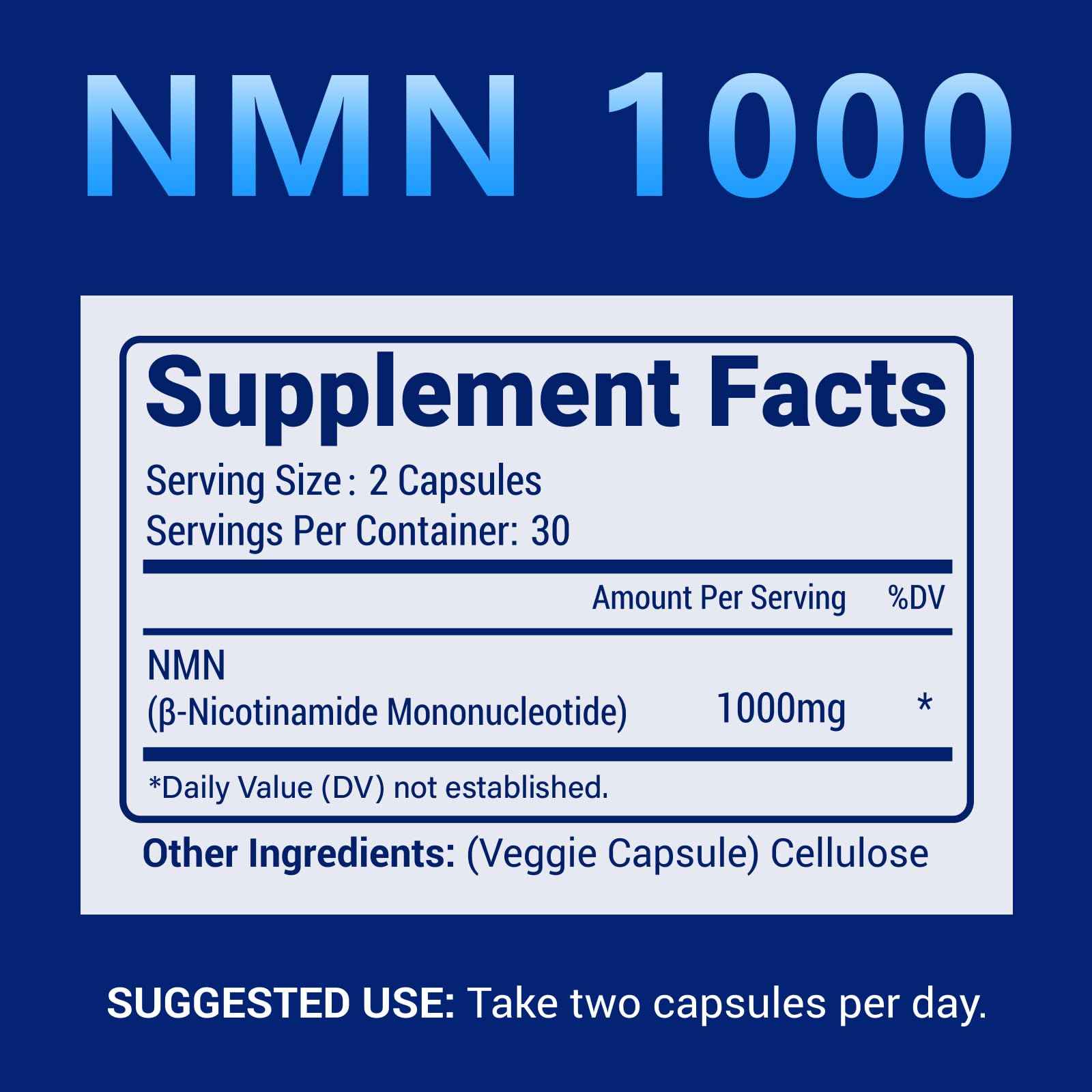 CFUKING NMN 1000MG Supplement Capsules side view