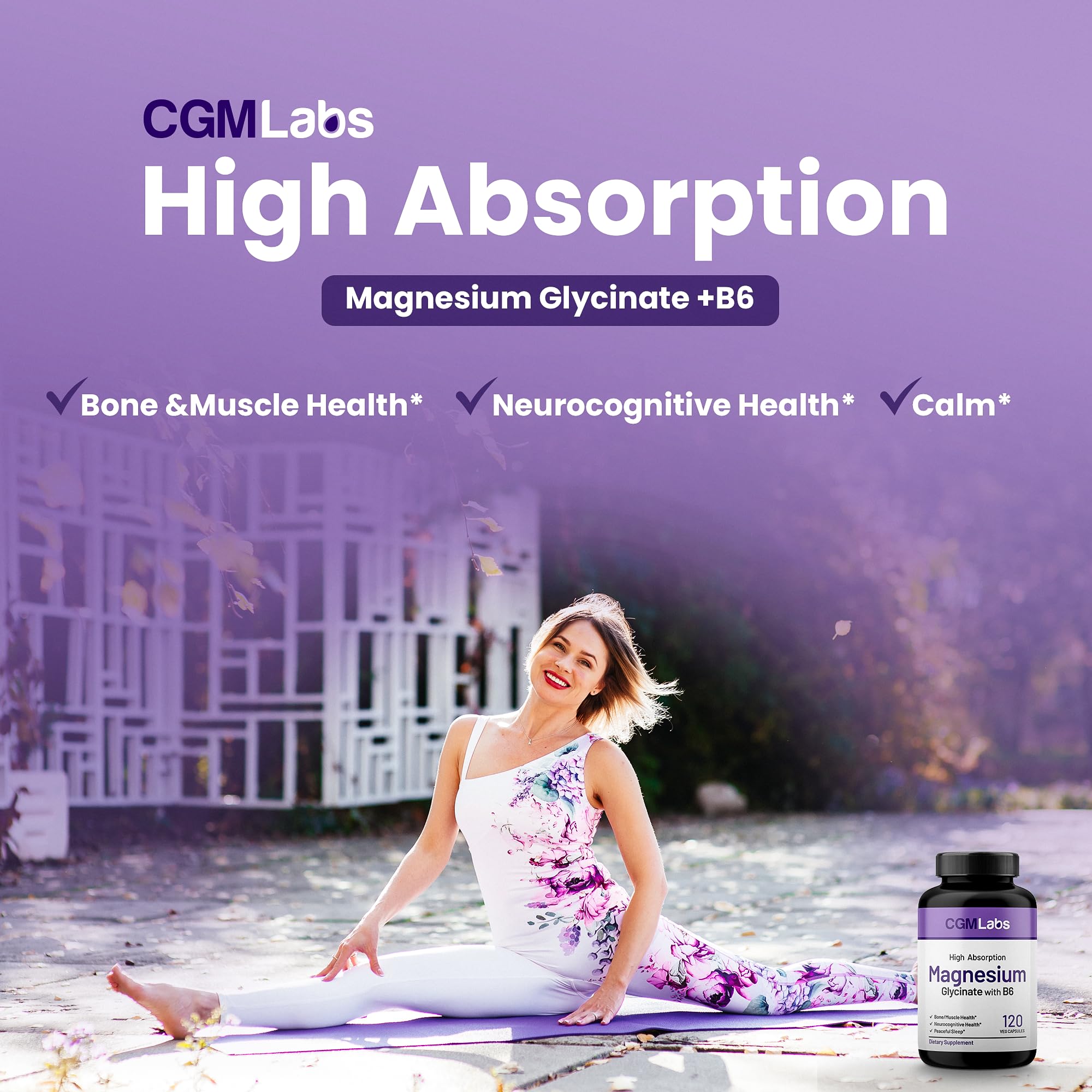 CGMLABS Magnesium Glycinate 132g back view