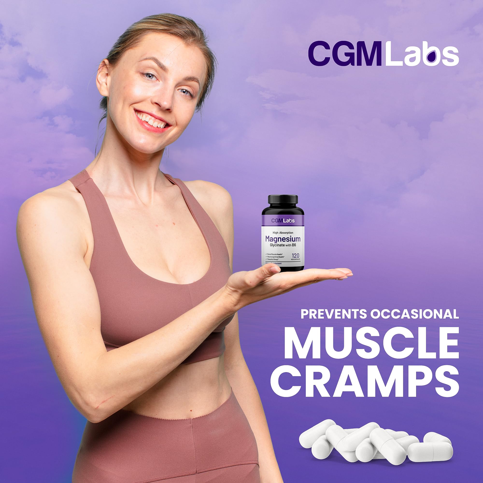CGMLABS Magnesium Glycinate 132g capsule close-up