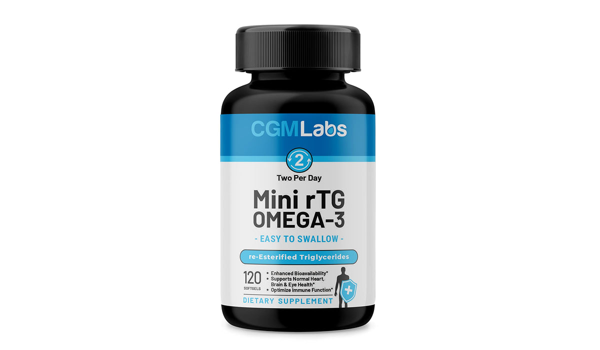 CGMLABS rTG Omega-3 Mini Softgels bottle front view