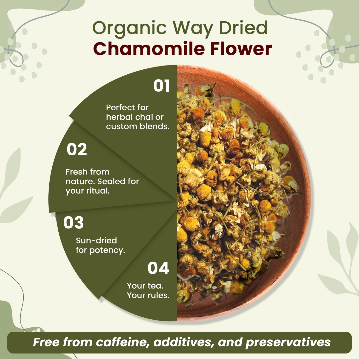 Chamomile flowers for DIY herbal blends