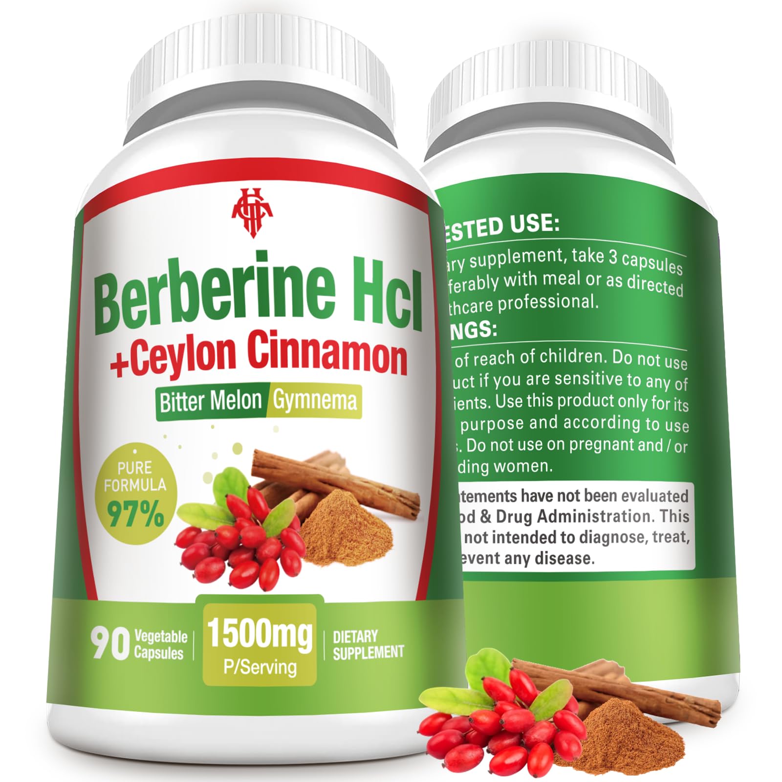 CHANUBITO 5 in 1 Purity Berberine Herbs Supplement front view