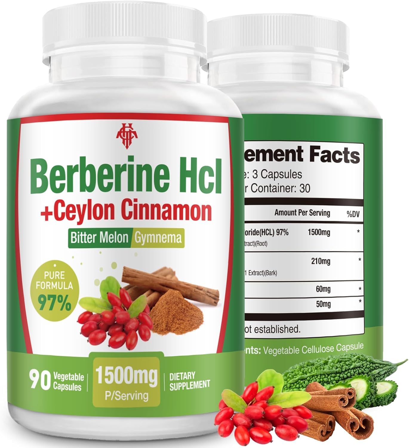 CHANUBITO Berberine HCl Supplement front view with packaging