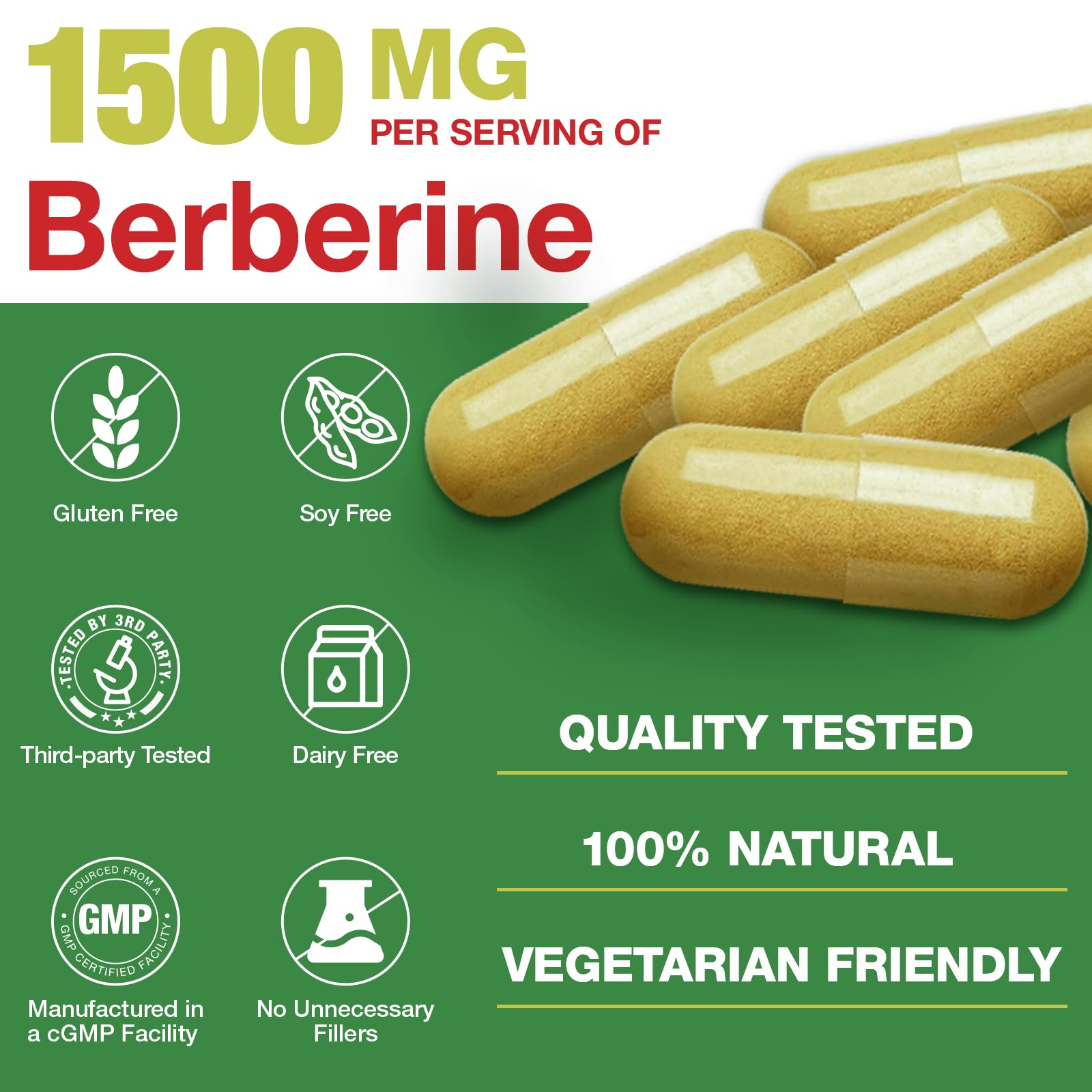 CHANUBITO Berberine with Ceylon Cinnamon 1500mg capsules with herbal ingredients