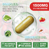 CHANUBITO Berberine with Ceylon Cinnamon 1500mg side view of the bottle