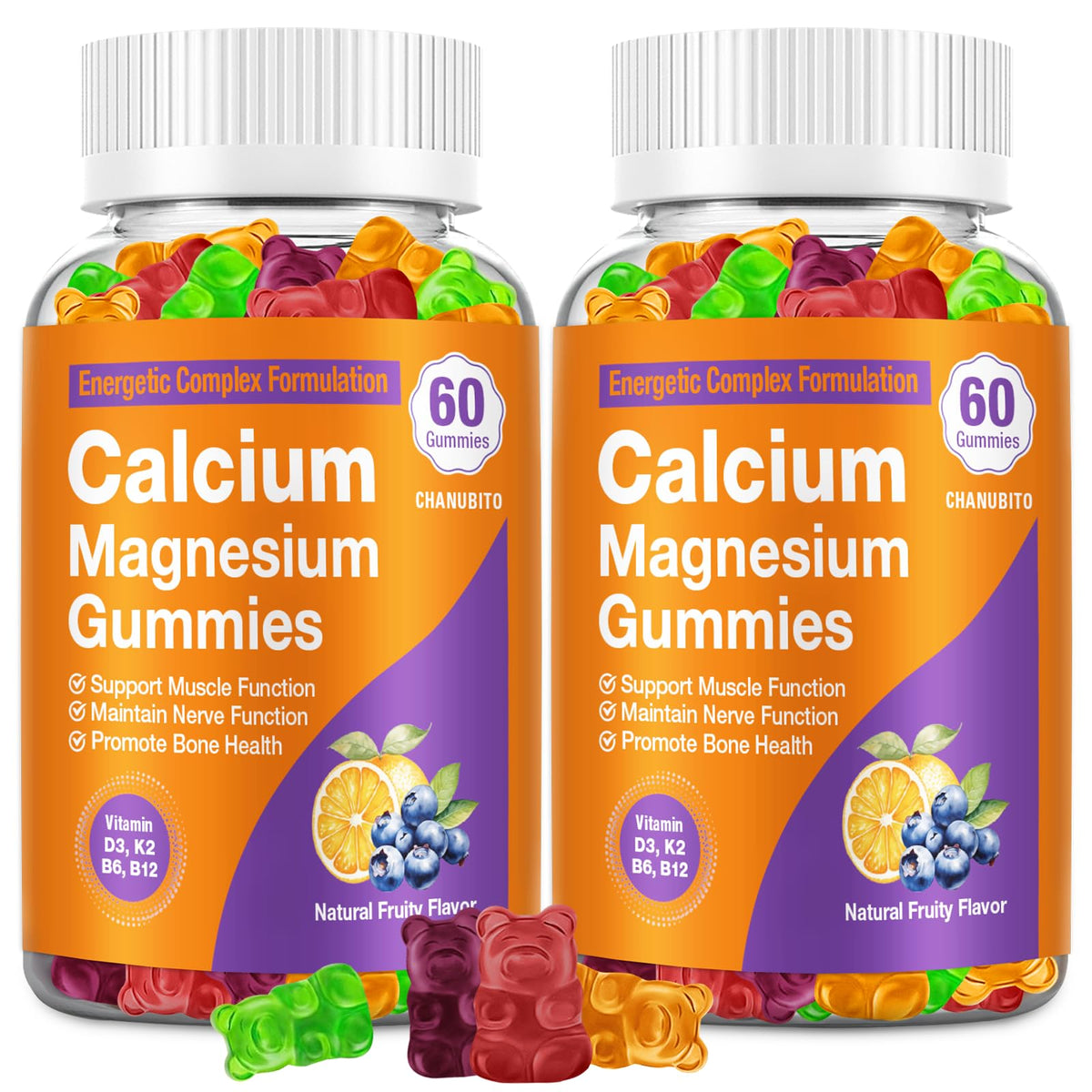 CHANUBITO Calcium Magnesium Zinc Gummies front view
