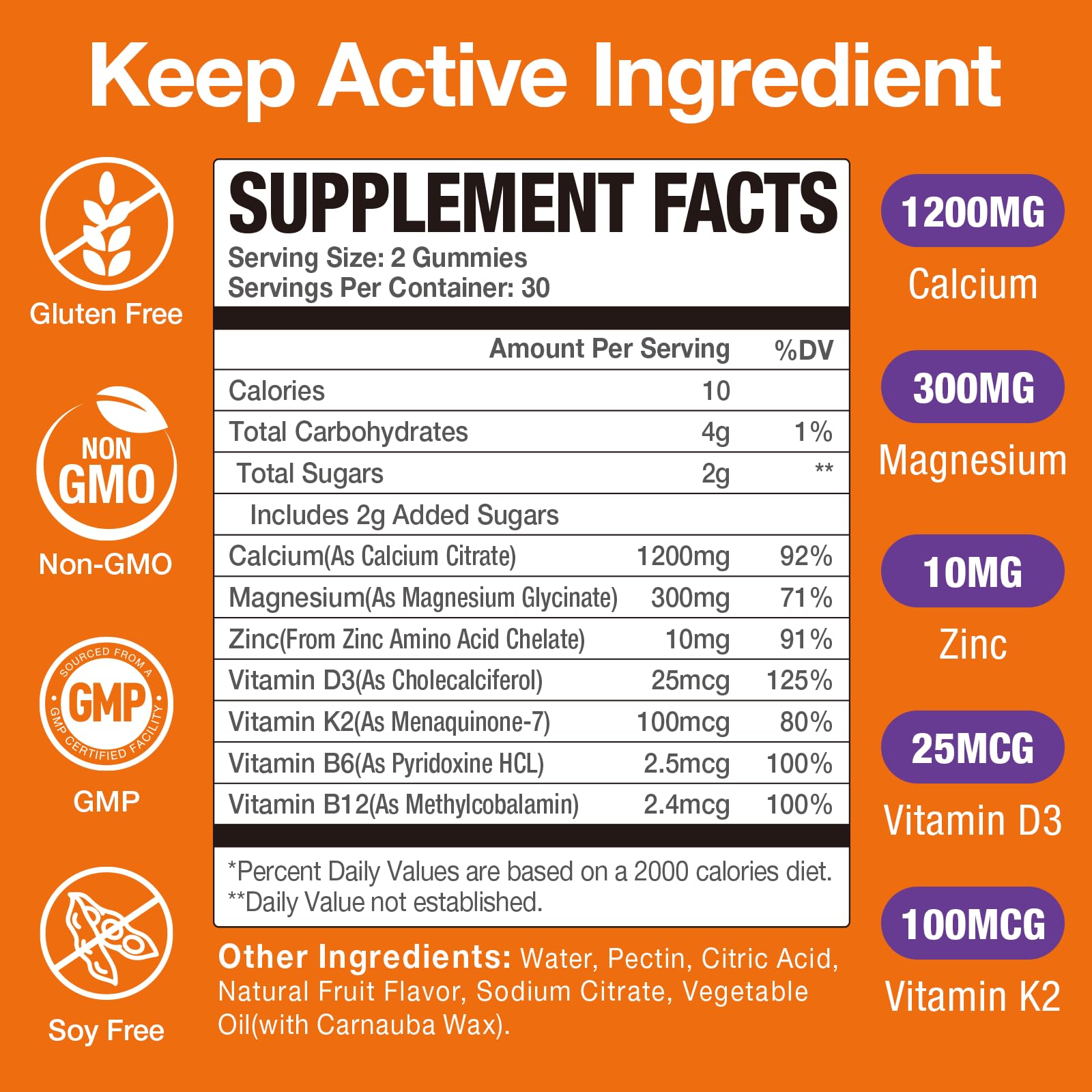 CHANUBITO Calcium Magnesium Zinc Gummies with serving suggestion