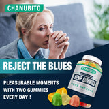 CHANUBITO Organic Hemp Gummies displayed on a wooden table