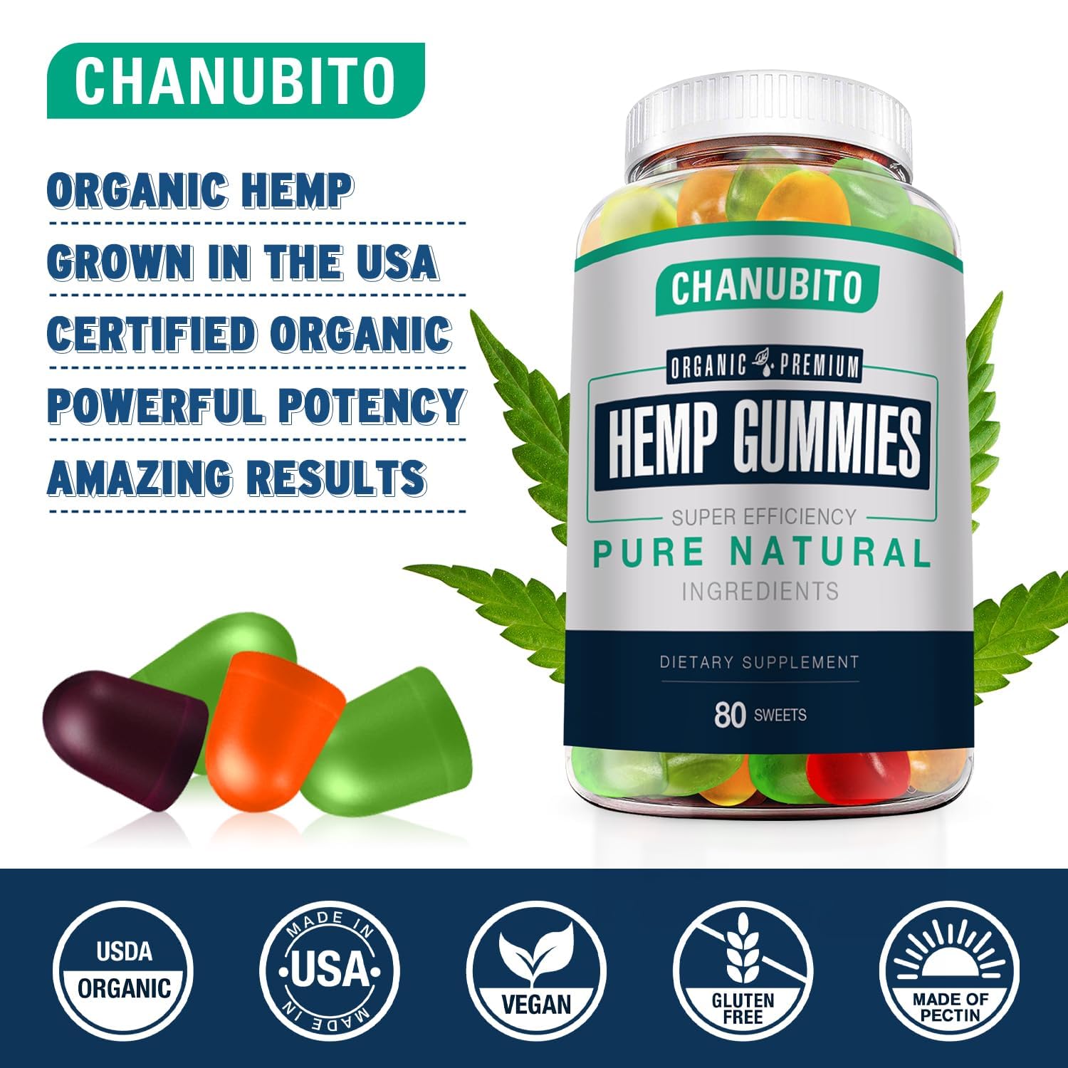 CHANUBITO Organic Hemp Gummies nutritional information