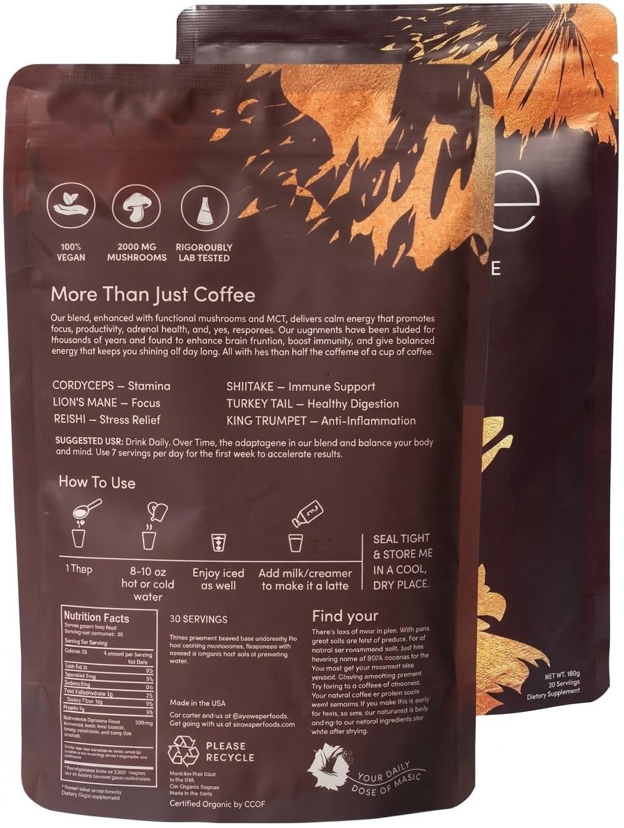CHATTER PAWS Organic Mushroom Coffee 180g front view