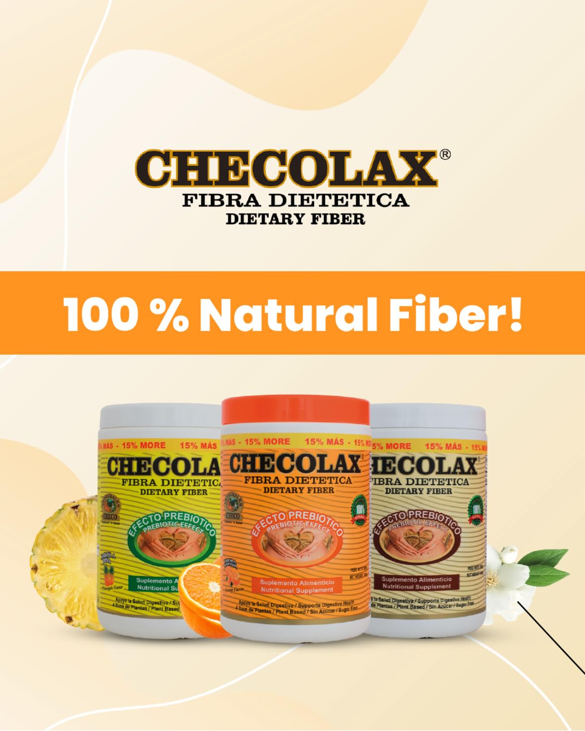 CHECOLAX Organic Fibre Supplement 128g ingredients list