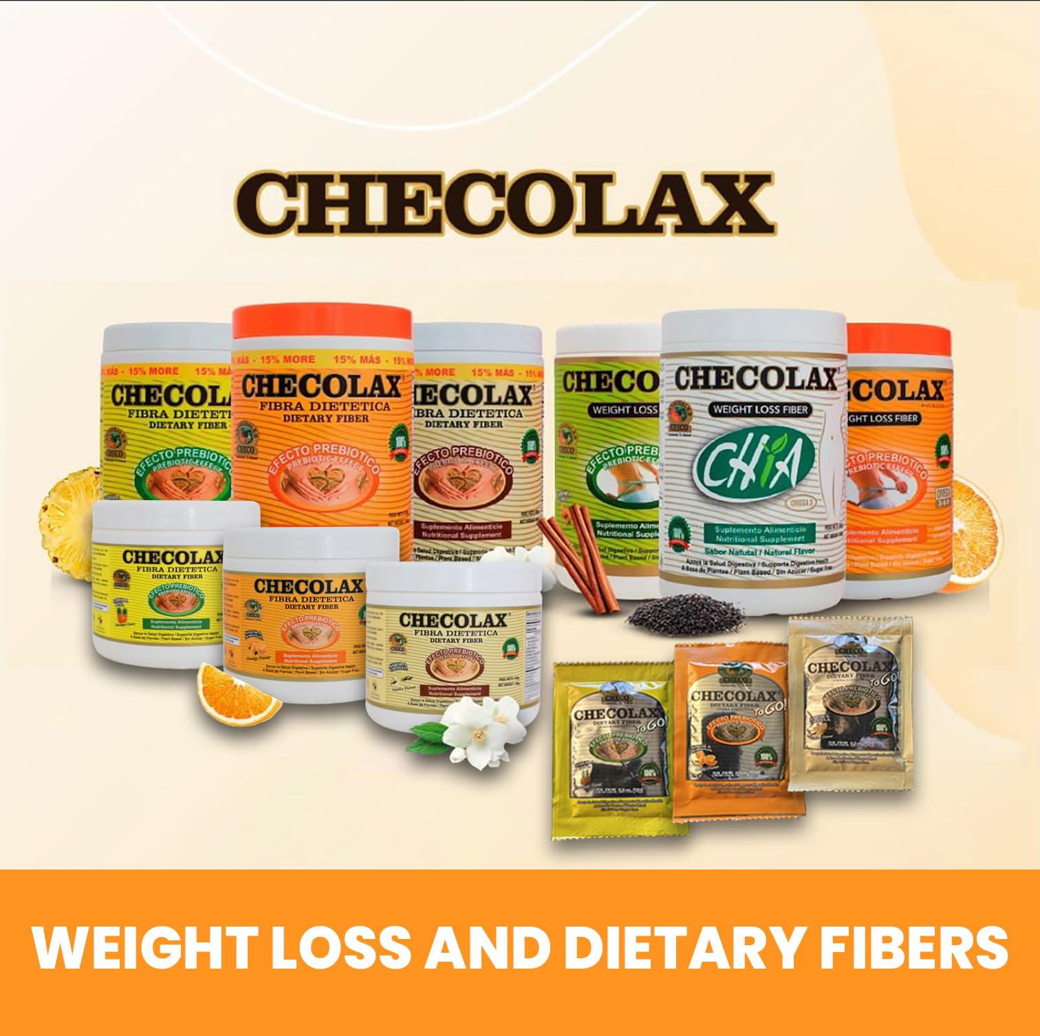 CHECOLAX Organic Fibre Supplement 128g lifestyle scene