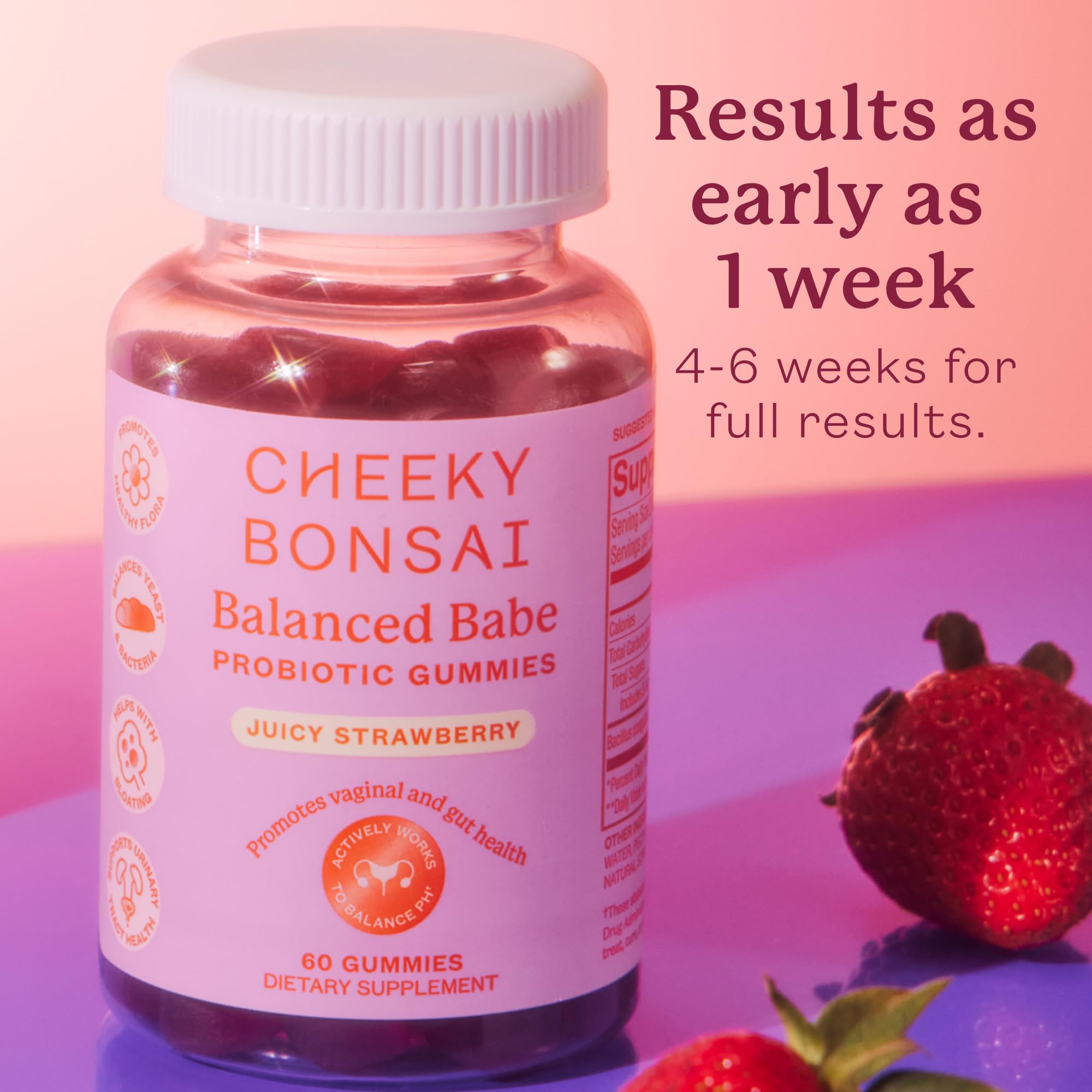 Cheeky Bonsai Probiotic Gummy Multivitamins side view
