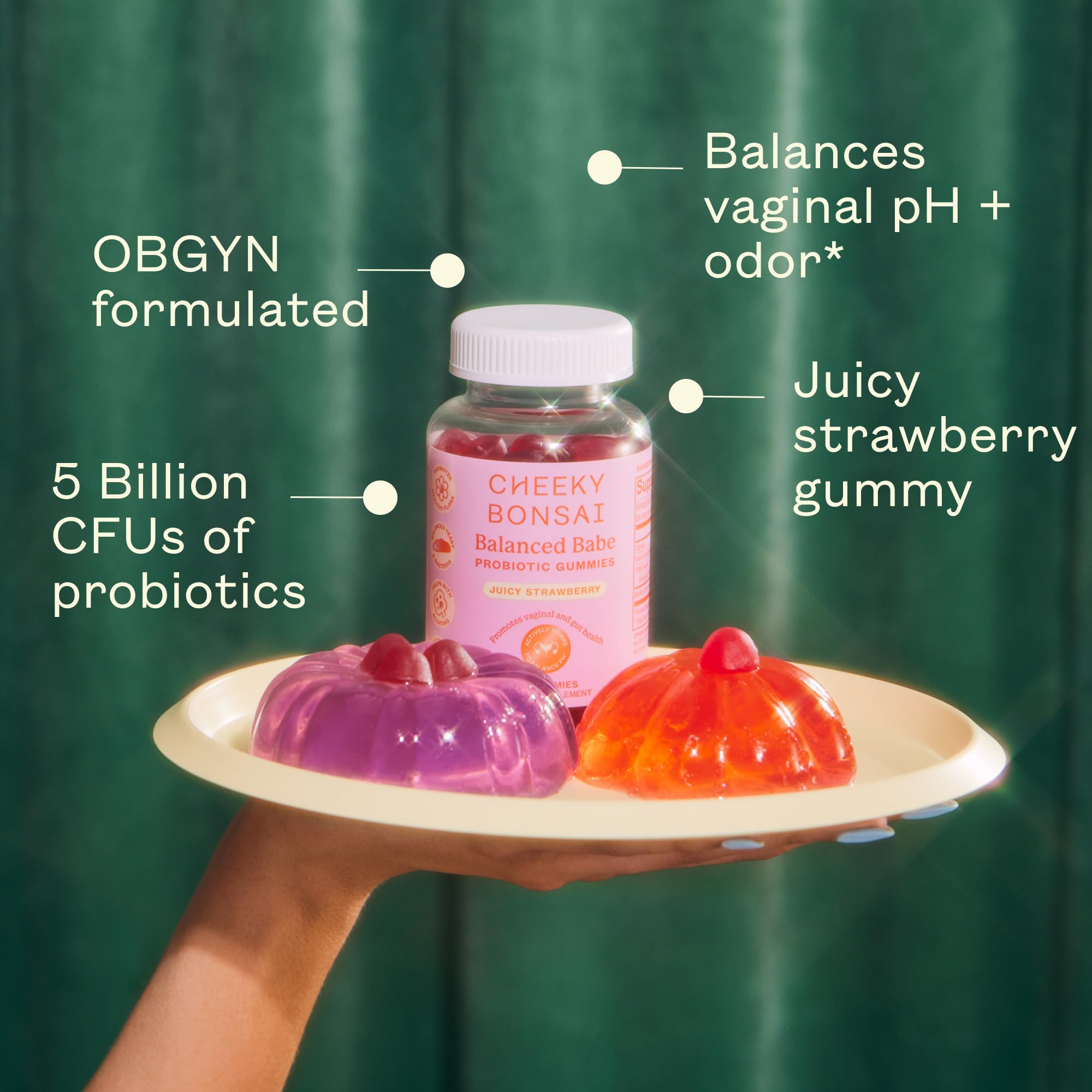 Cheeky Bonsai Probiotic Gummy Multivitamins with a spoon