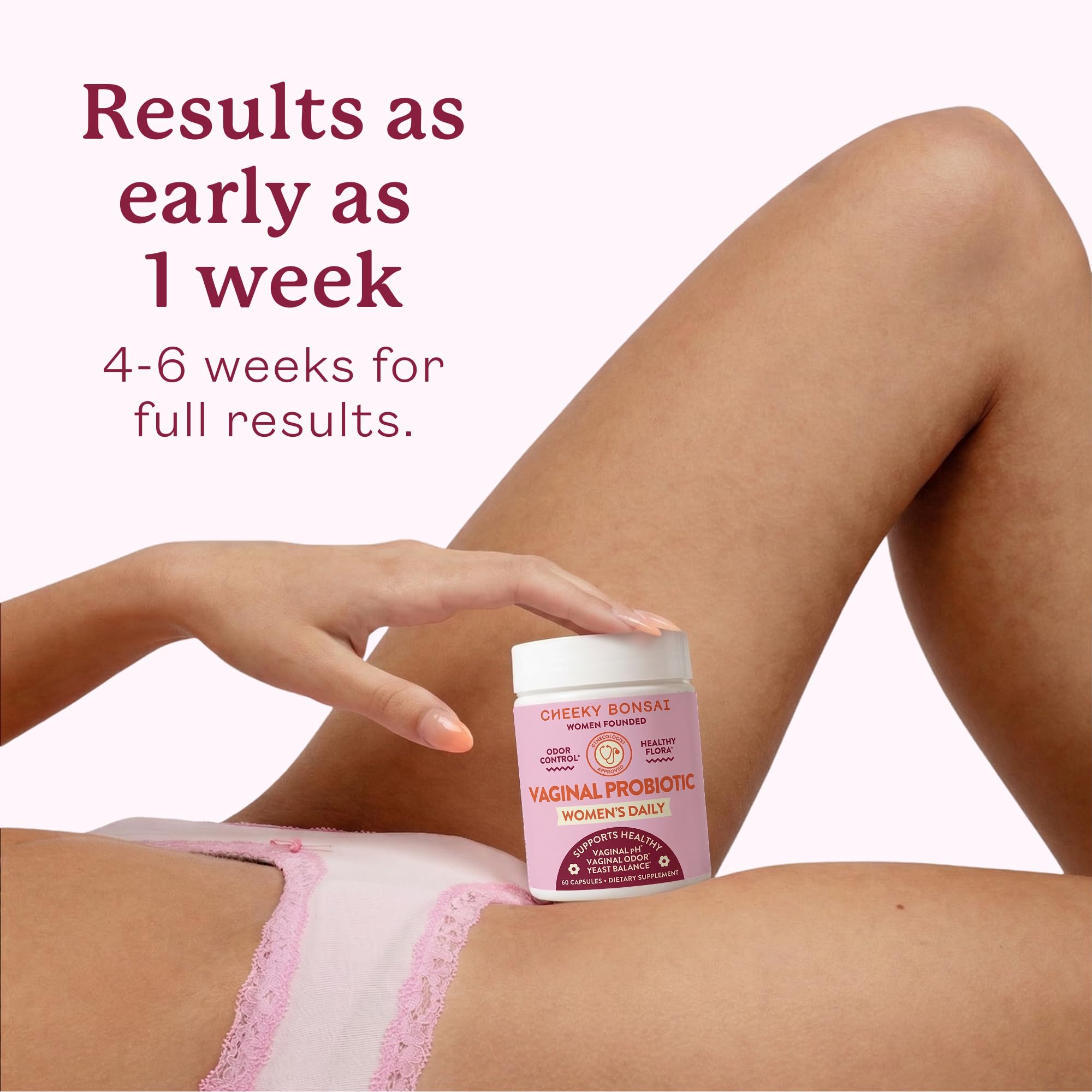 Cheeky Bonsai Vaginal Probiotic Capsules in lifestyle setting