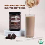 Cheerific Dark Chocolate Superfood Powder scoop with powder