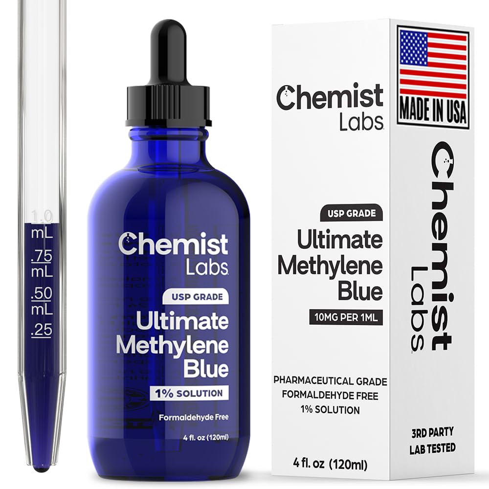 Chemist Labs Methylene Blue 1% Liquid Supplement 4 oz bottle front view