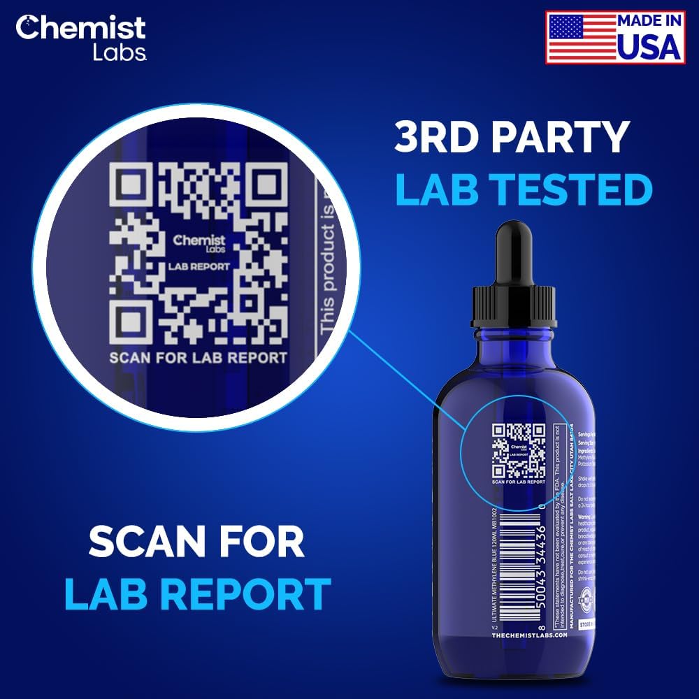 Chemist Labs Methylene Blue 1% Liquid Supplement side view
