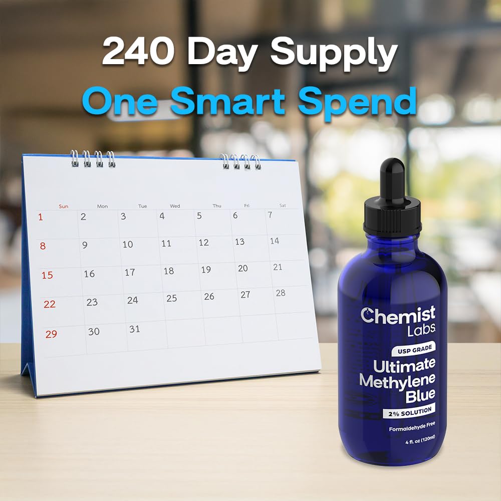 Chemist Labs Methylene Blue 2% Liquid Supplement with measuring dropper