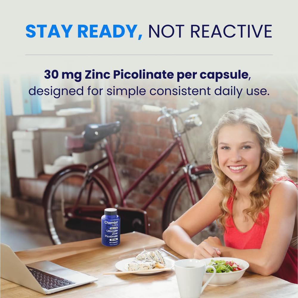 Chemist Labs Zinc Picolinate Supplement 30mg side view