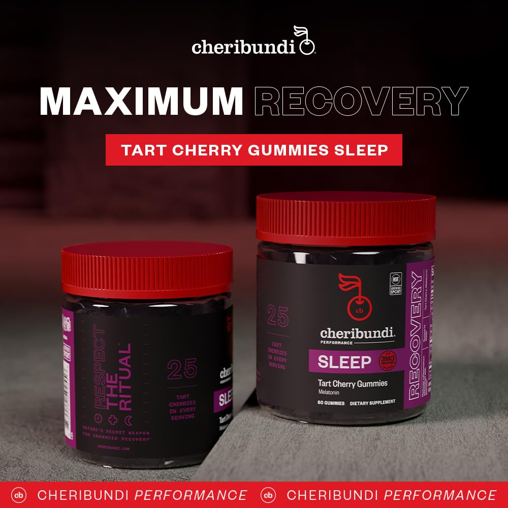 Cheribundi Sleep Gummies showing tart cherry flavour