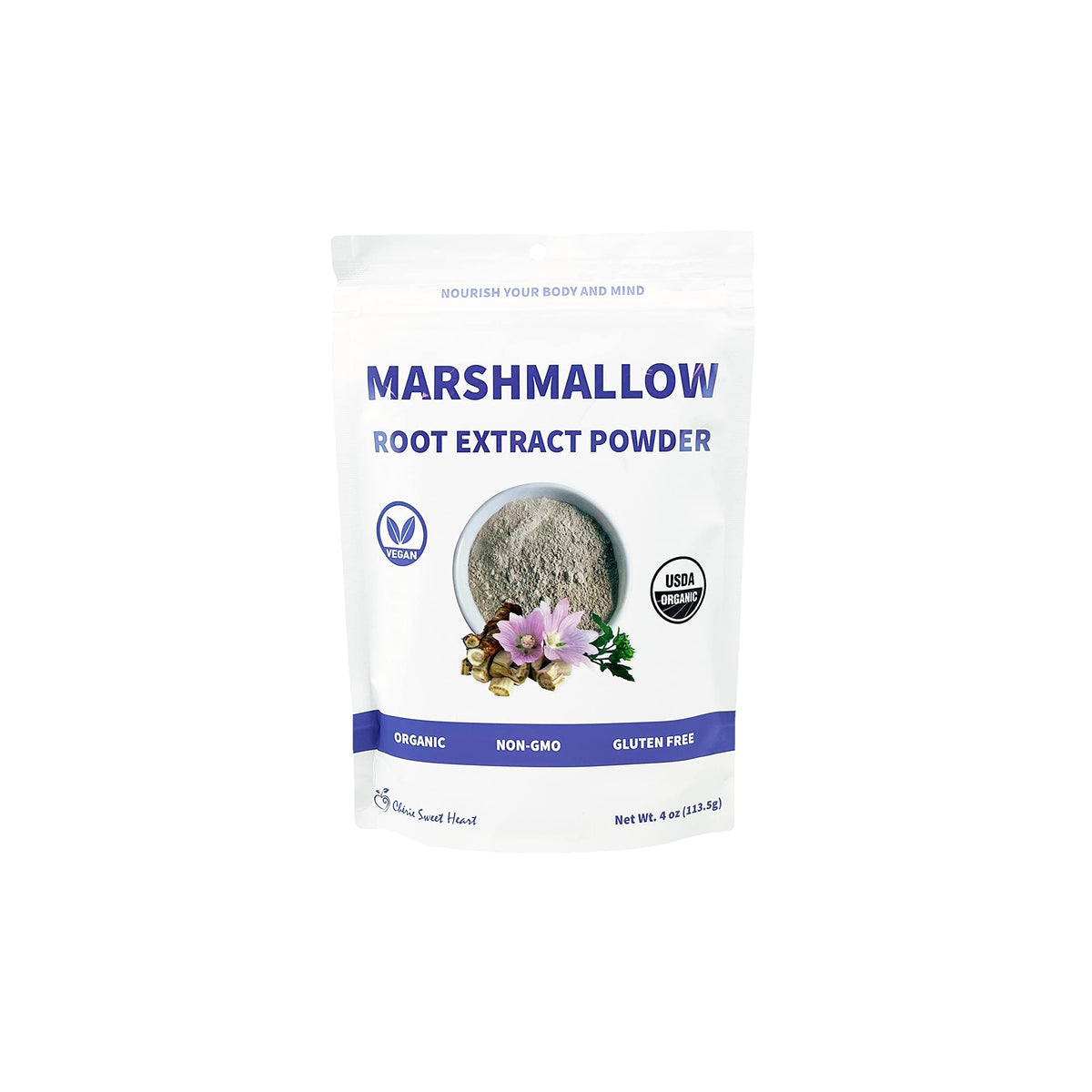 Chérie Sweet Heart Organic Marshmallow Root Powder front view packaging