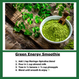 Chérie Sweet Heart Organic Moringa & Spirulina Blend being added to oatmeal