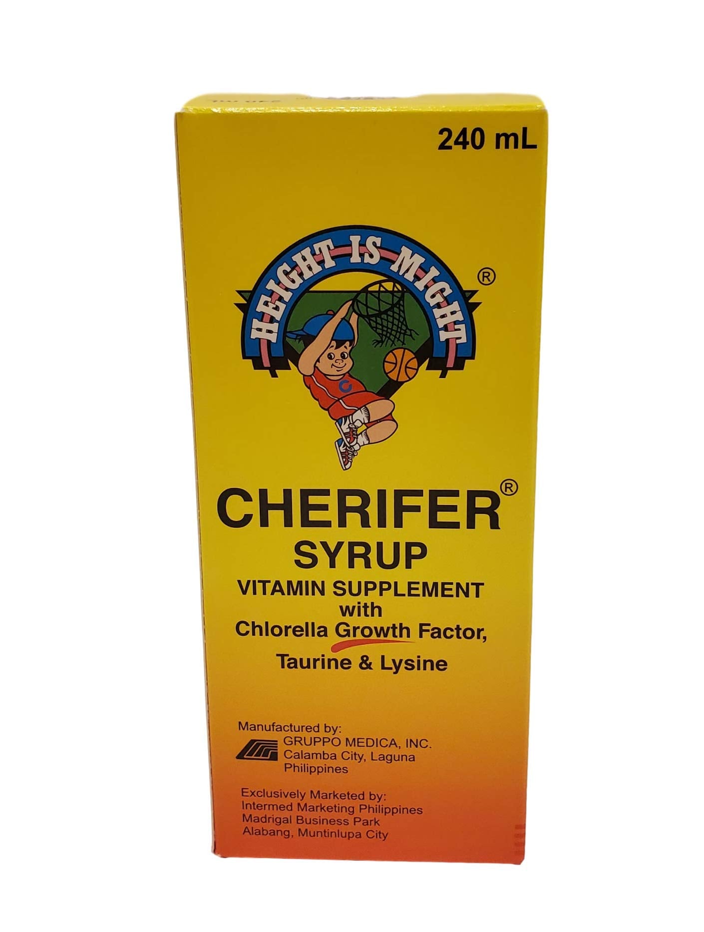 Cherifer Chlorella Growth Factor Syrup 240ml bottle side view